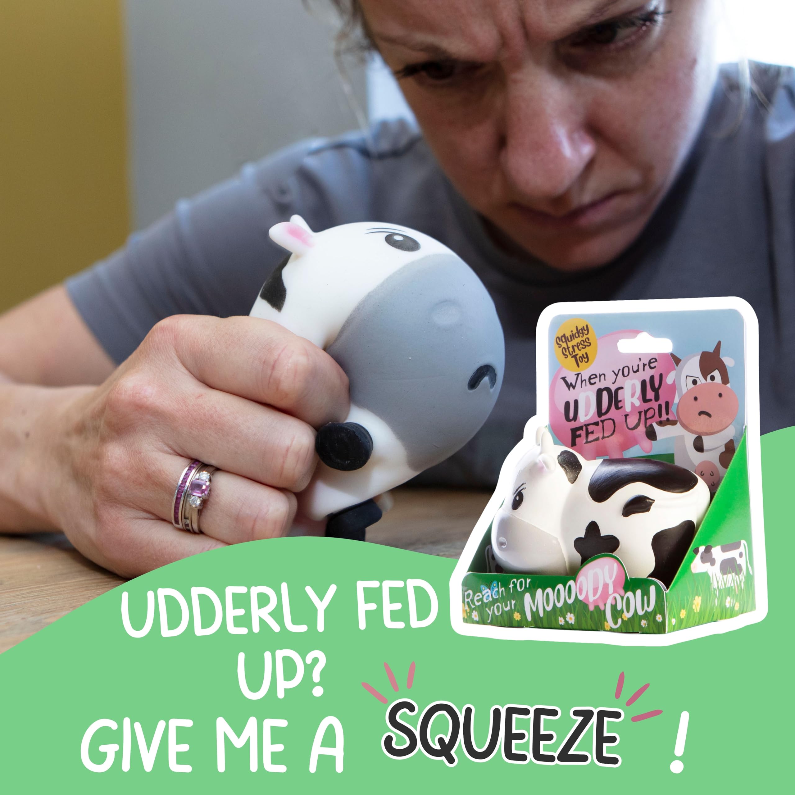 Boxer Gifts Moody Cow Stress Toy - Silicone Squeeze Toy | 40x90x100mm | Ages 3+ 3