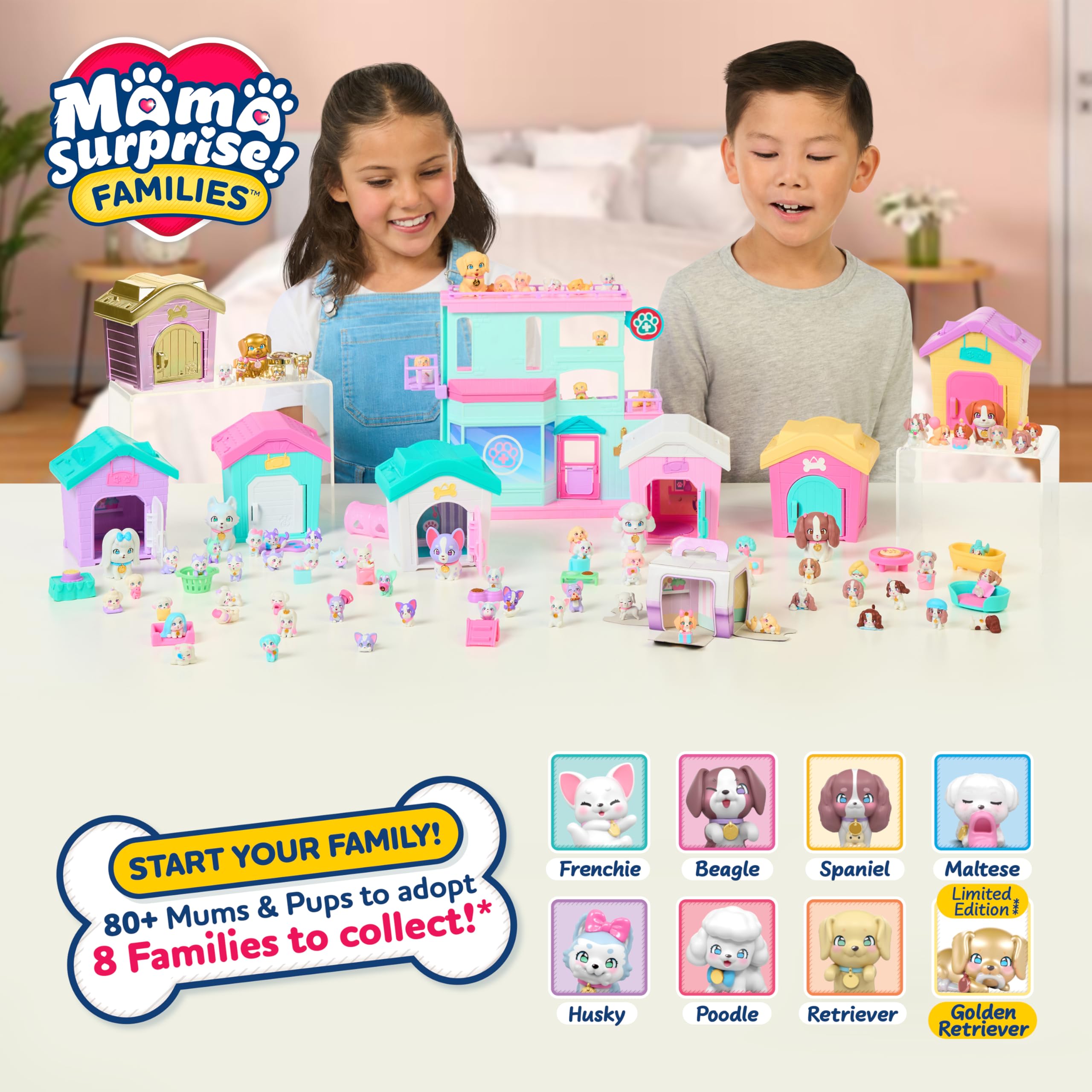 Little Live Pets Mama Surprise Families - Mama's House Beagle and Maltese B Playset | Ages 5+ 6