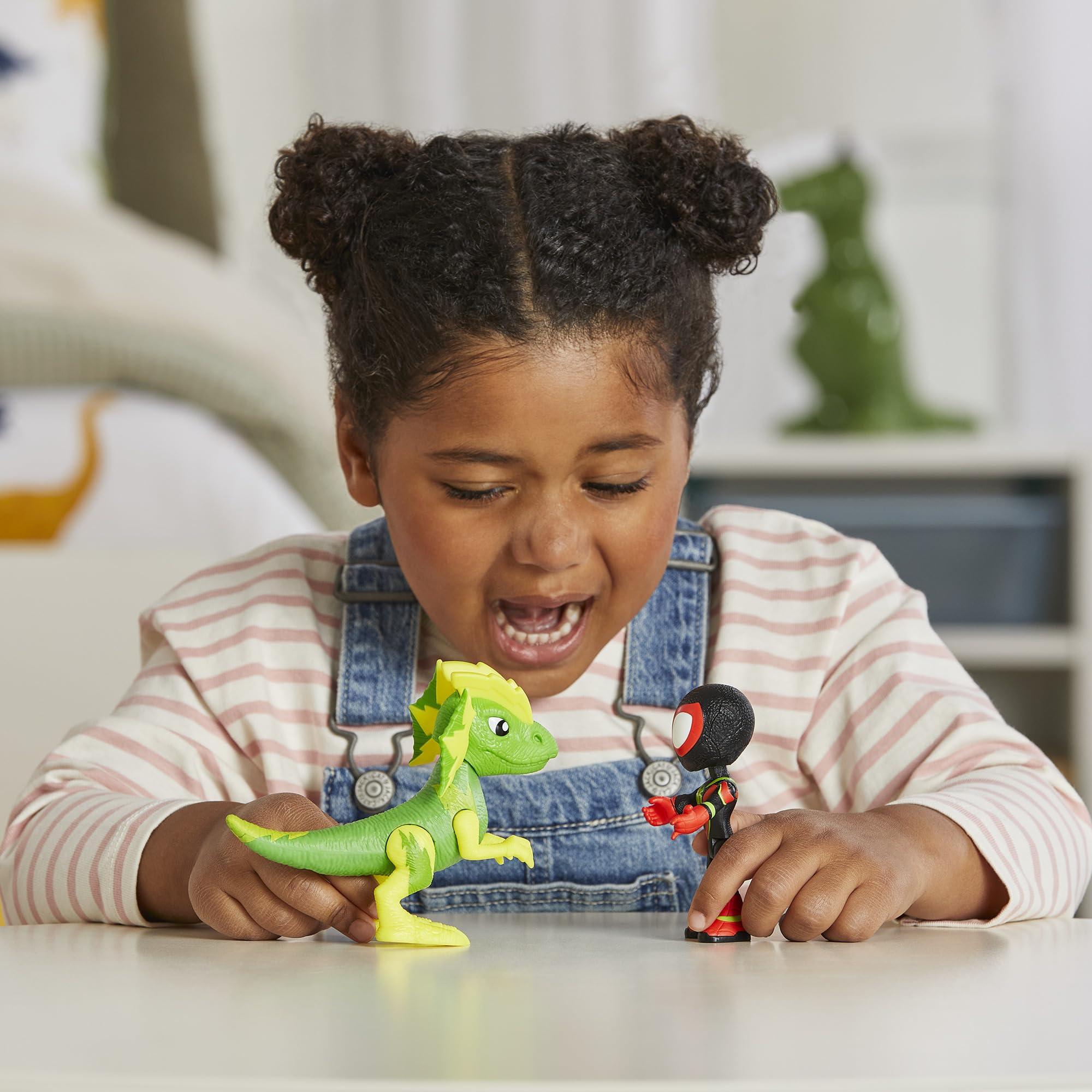 Marvel Spidey and His Amazing Friends Miles Morales & Electrosaurus Dino-Webs Action Figure Set - Ages 3+ 7