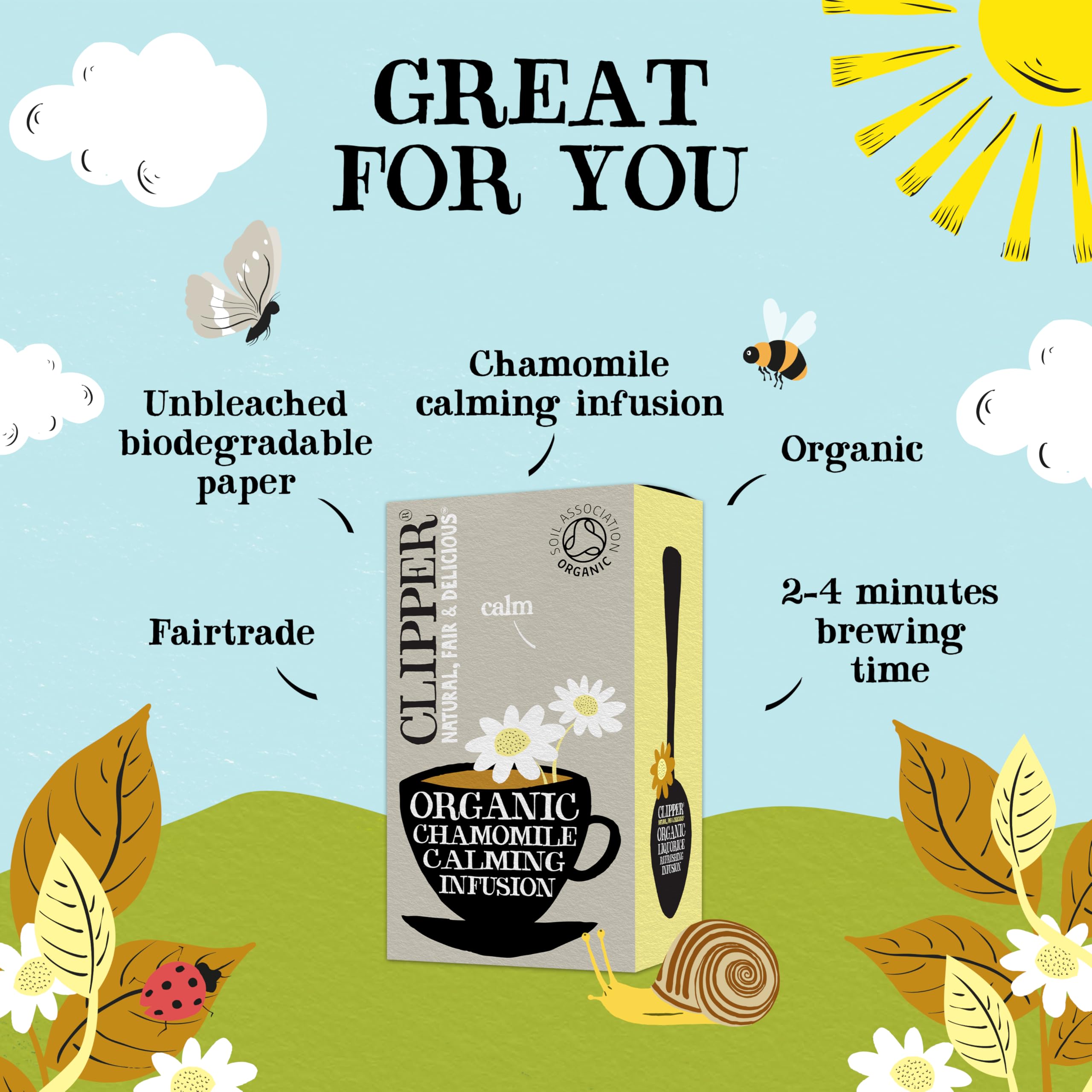 Clipper Natural, Fair & Delicious Organic Chamomile Tea Bags - 120 Count (6 x 20 Bags) | Caffeine Free 2