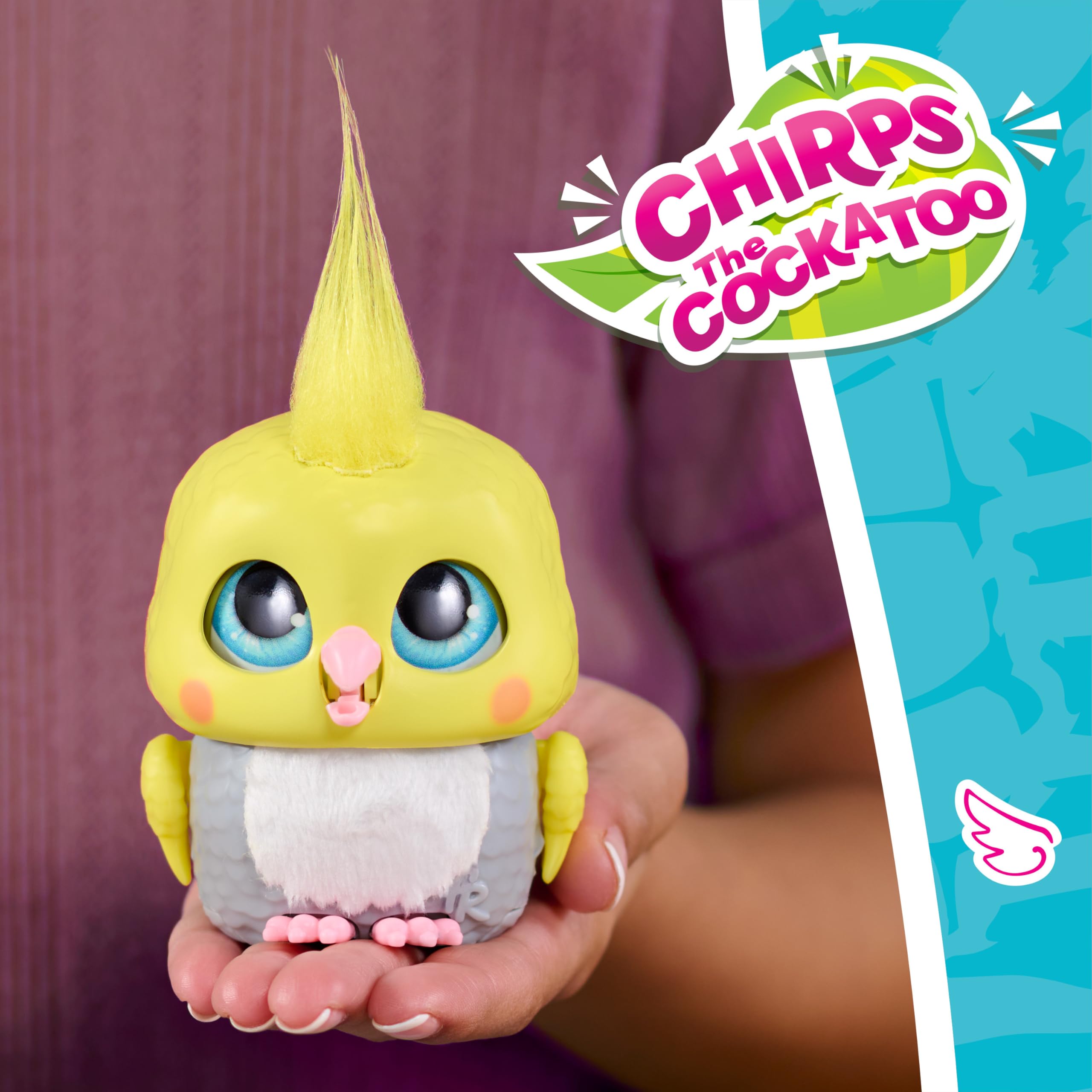 FurReal Chirps the Cockatoo Interactive Palm-Sized Toy, 3.5 Inch Multicolor Cuddly Bird with Sound & Movement 7