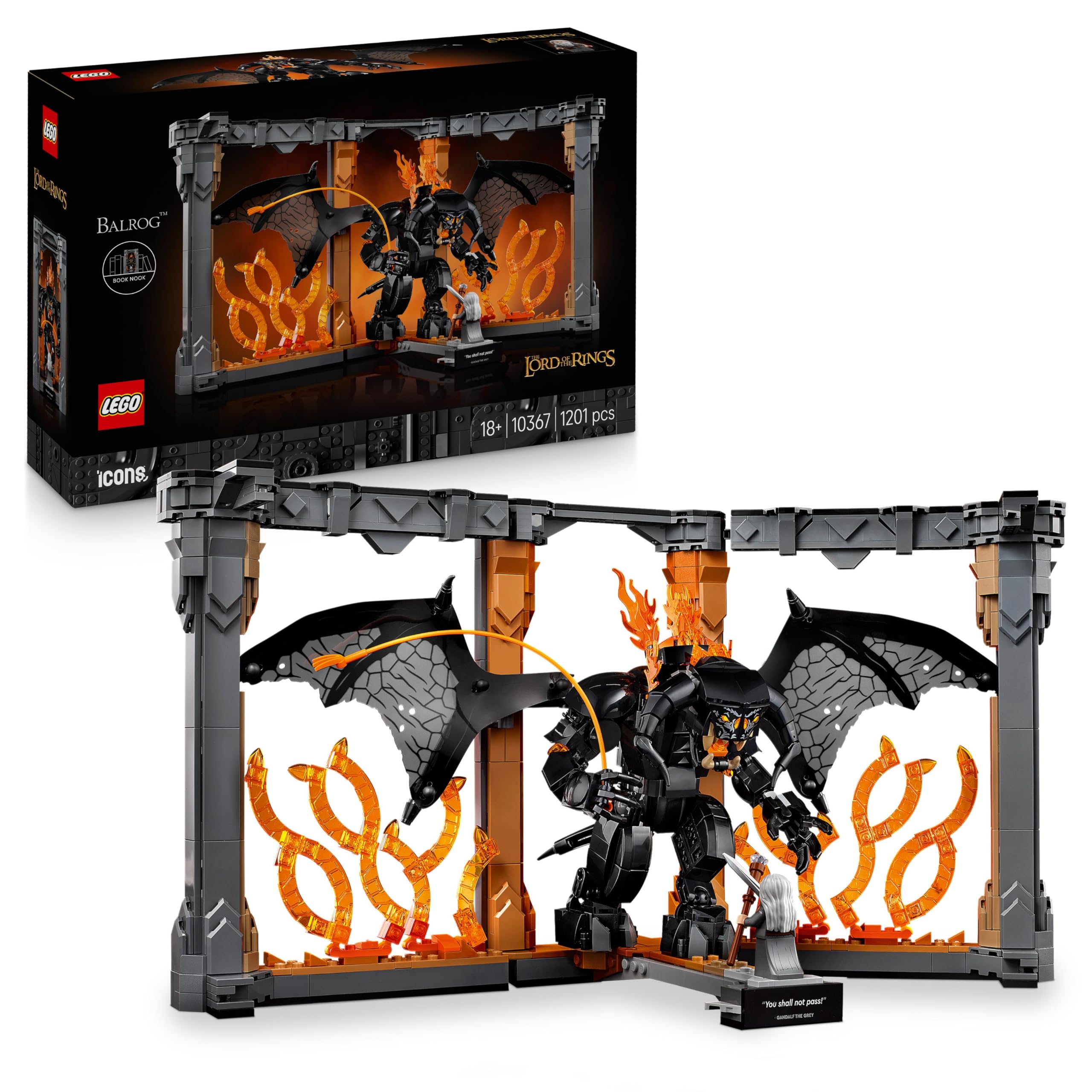 LEGO Icons The Lord of the Rings: Balrog Book Nook - Building Set for Adults 1