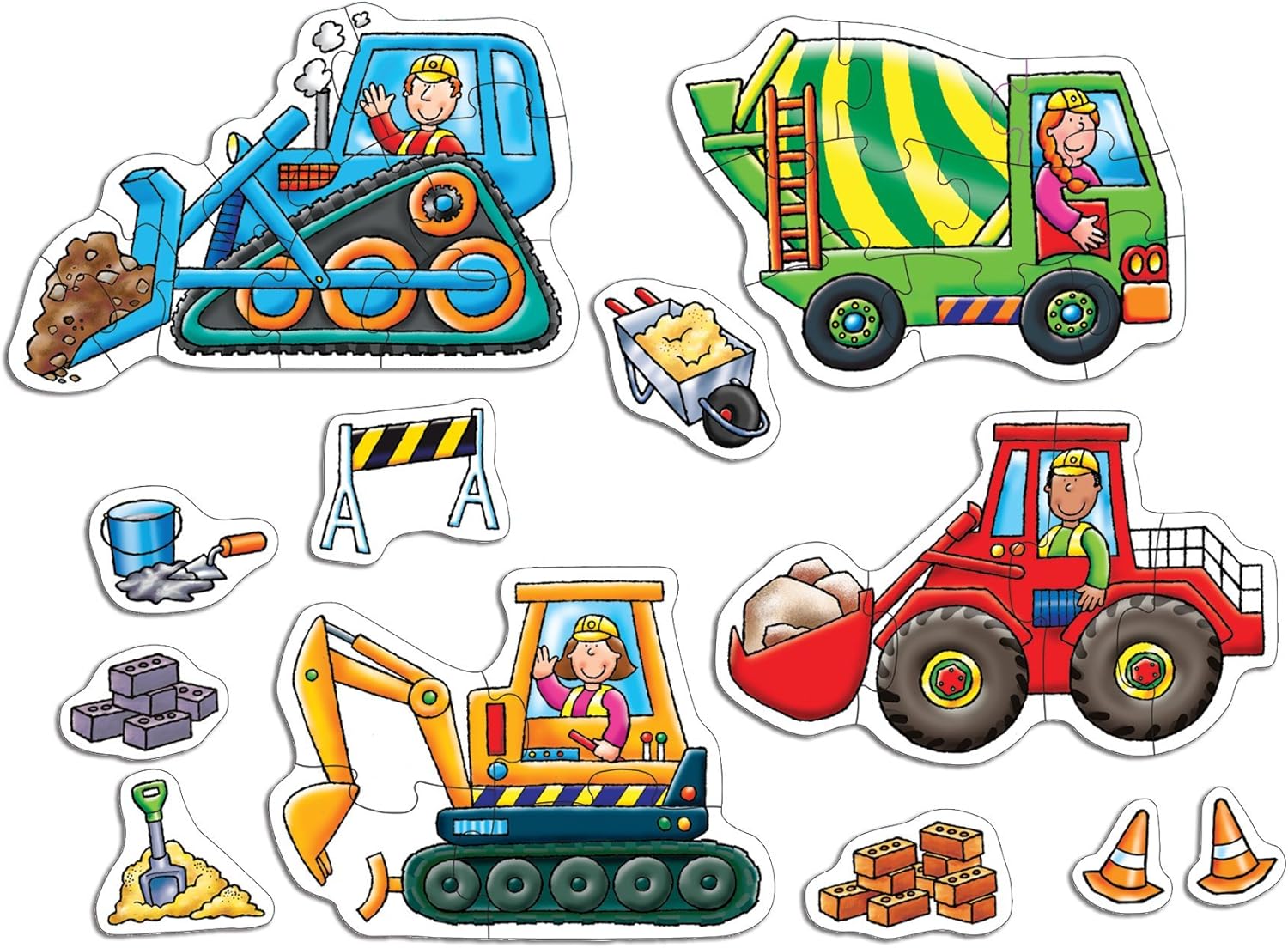 Orchard Toys Big Wheels Jigsaw Puzzle - 4 & 8-Piece Vehicle Puzzles for Toddlers 5