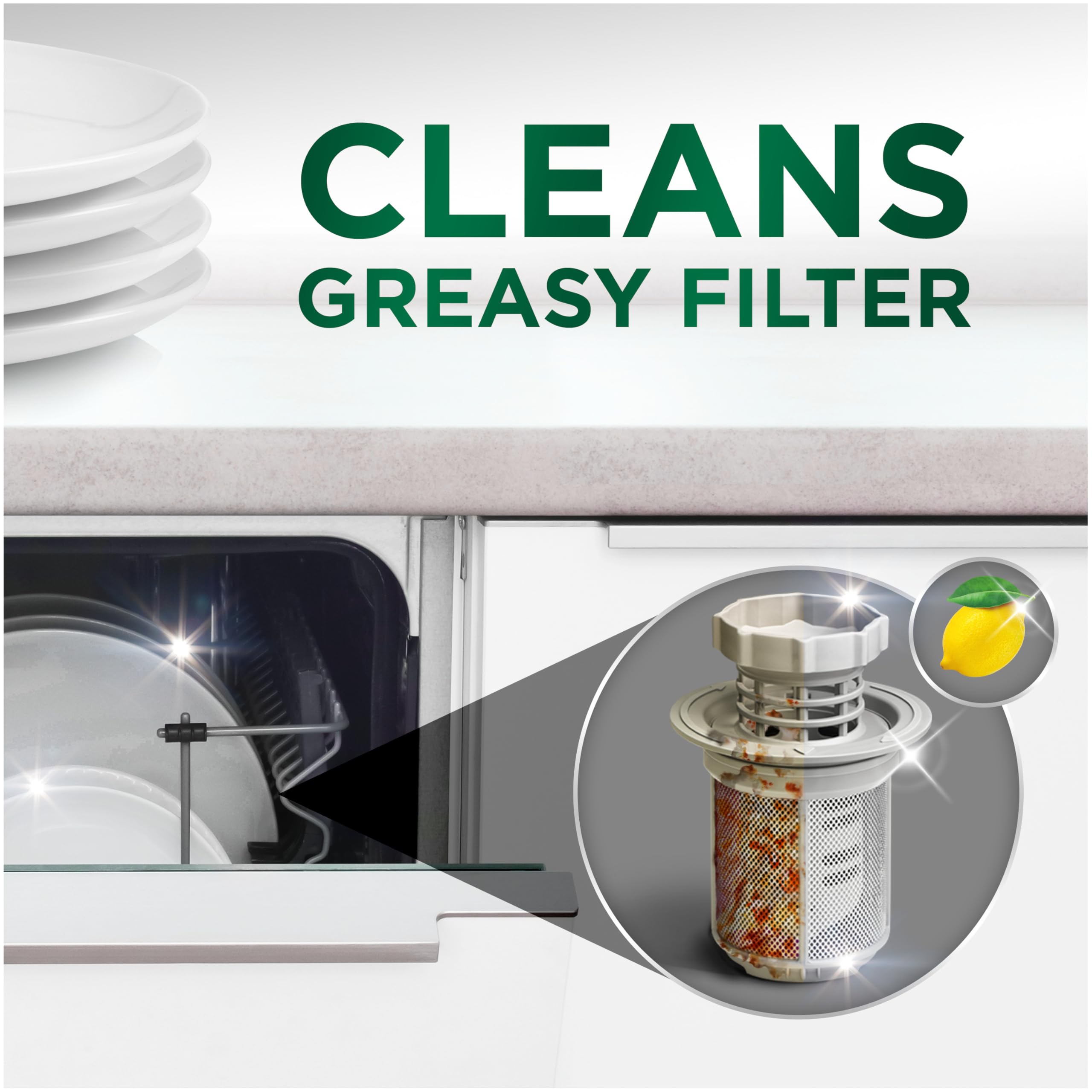 Fairy Platinum Dishwasher Tablets Lemon Scent - 51 Count All-in-One Cleaning Power 4