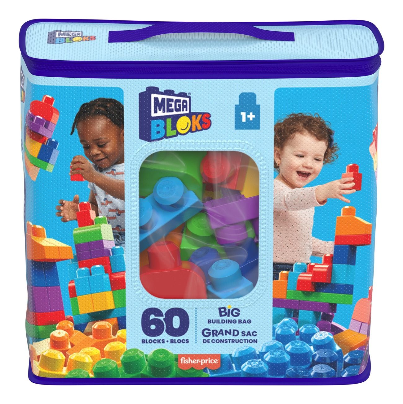 Mega Bloks DCH55 Big Building Bag, Azul 60 Piezas 8
