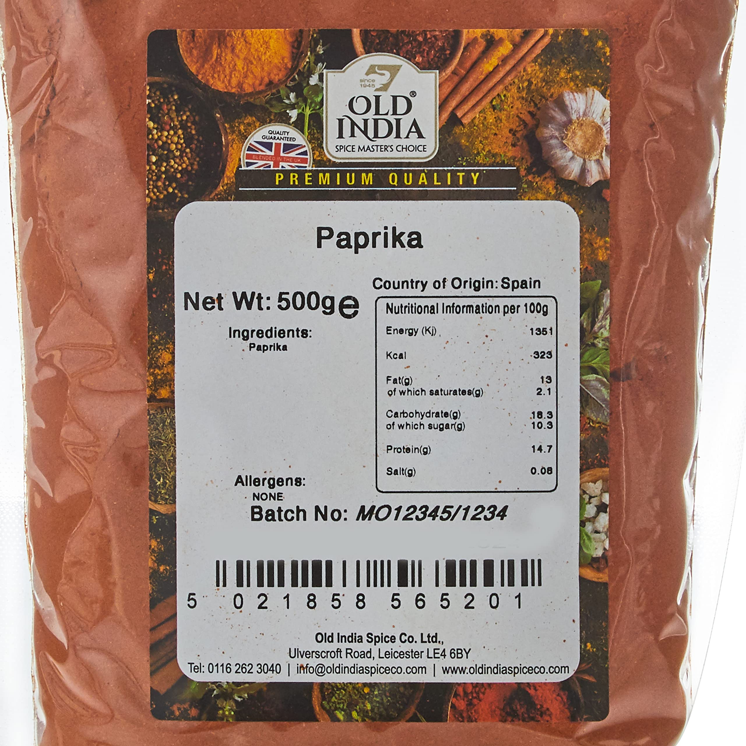 Old India Paprika - 100% Natural Spice for Curries, Sauces & Soups | 500g