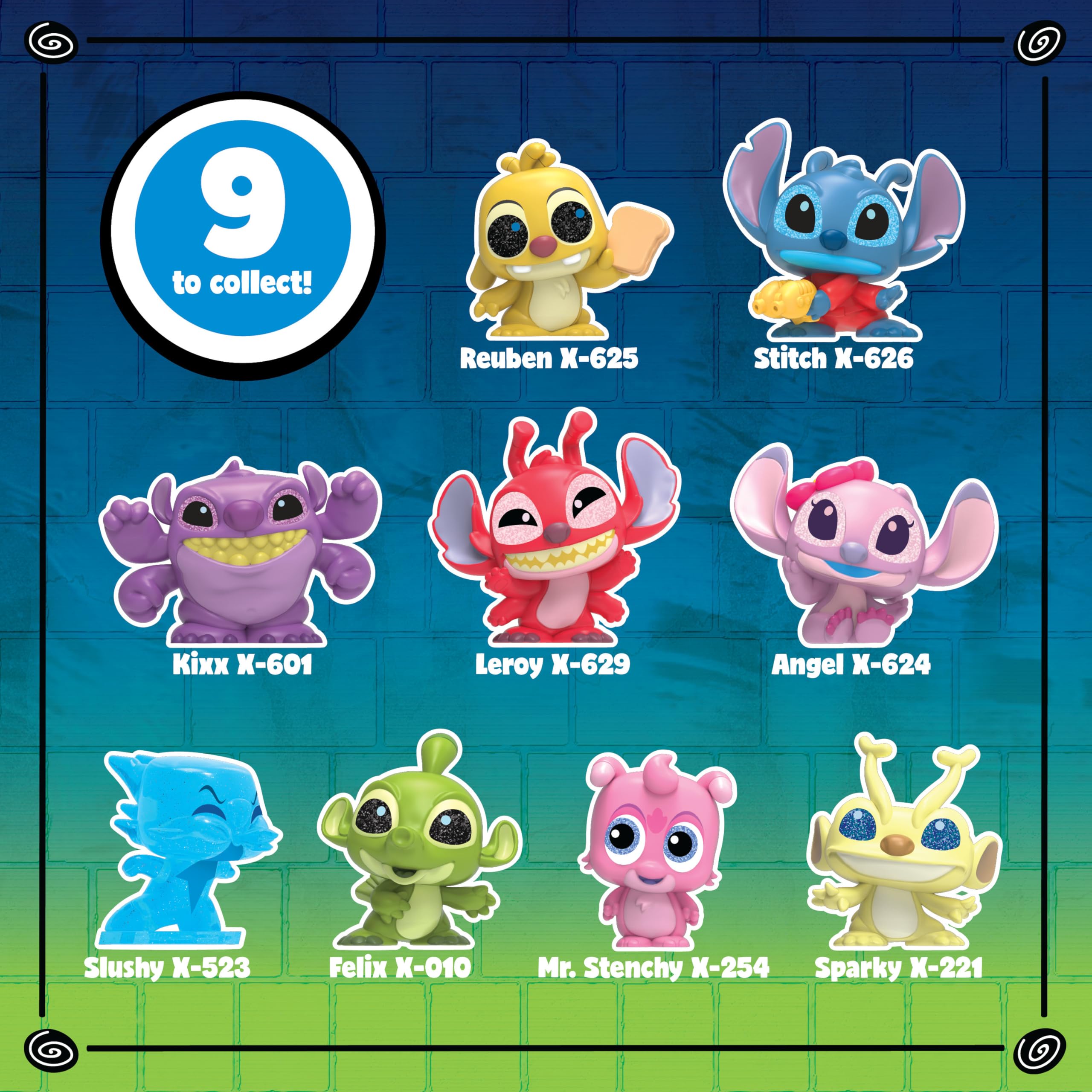 Just Play Disney Doorables Stitch Experiments Collection Peek - 9-Piece Alien Figurine Set 7