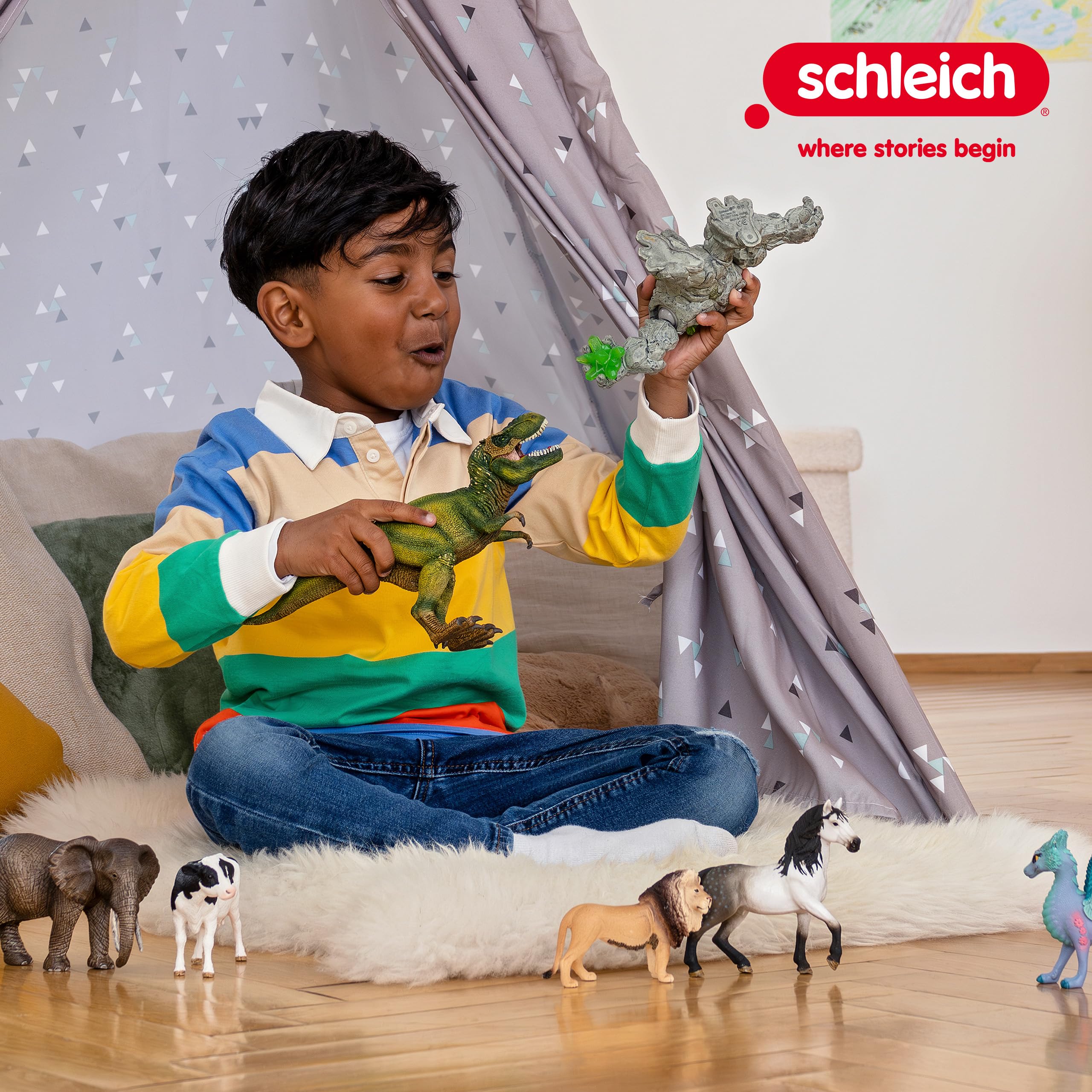 Schleich Eldrador Creatures Stone Monster - 8" Movable Action Figure with Crystal - Fantasy Playset for Kids 3+ 15