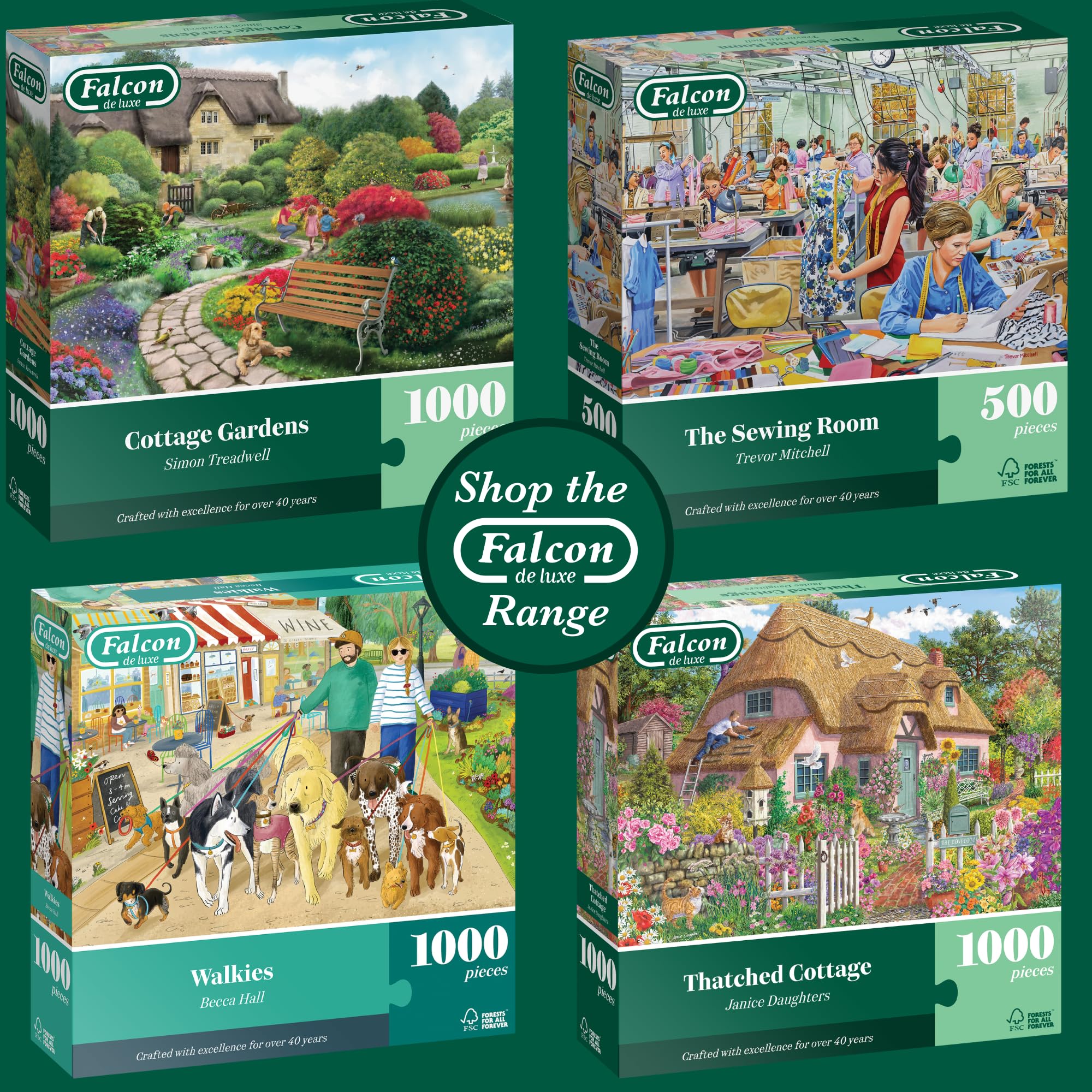 Falcon Cottage Gardens 1000 Piece Jigsaw Puzzle for Adults by Simon Treadwell | 49 cm x 68 cm 5