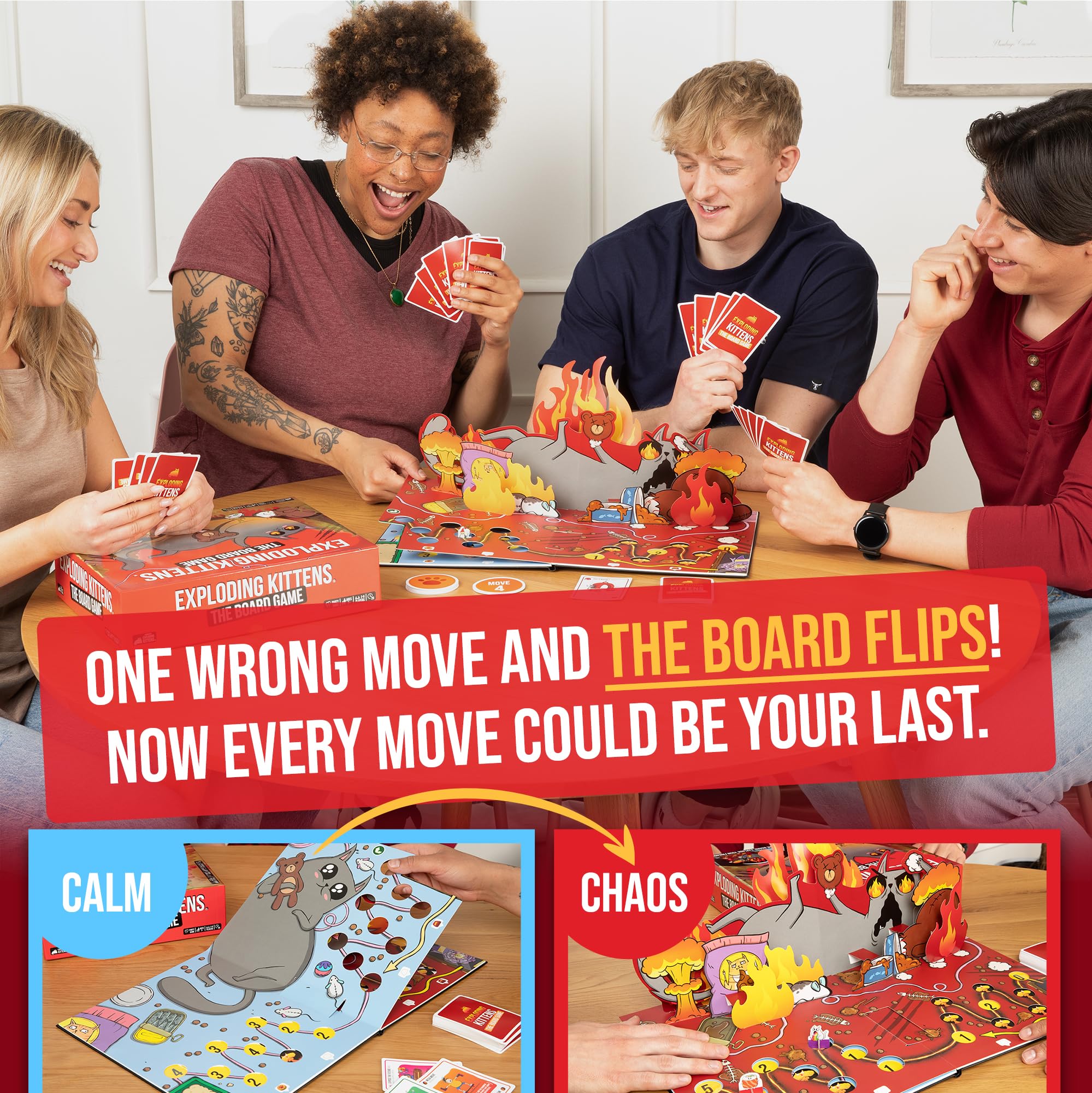 Exploding Kittens Anniversary Edition Board Game - Pop-Up Board | 2-6 Players Ages 7+ 4