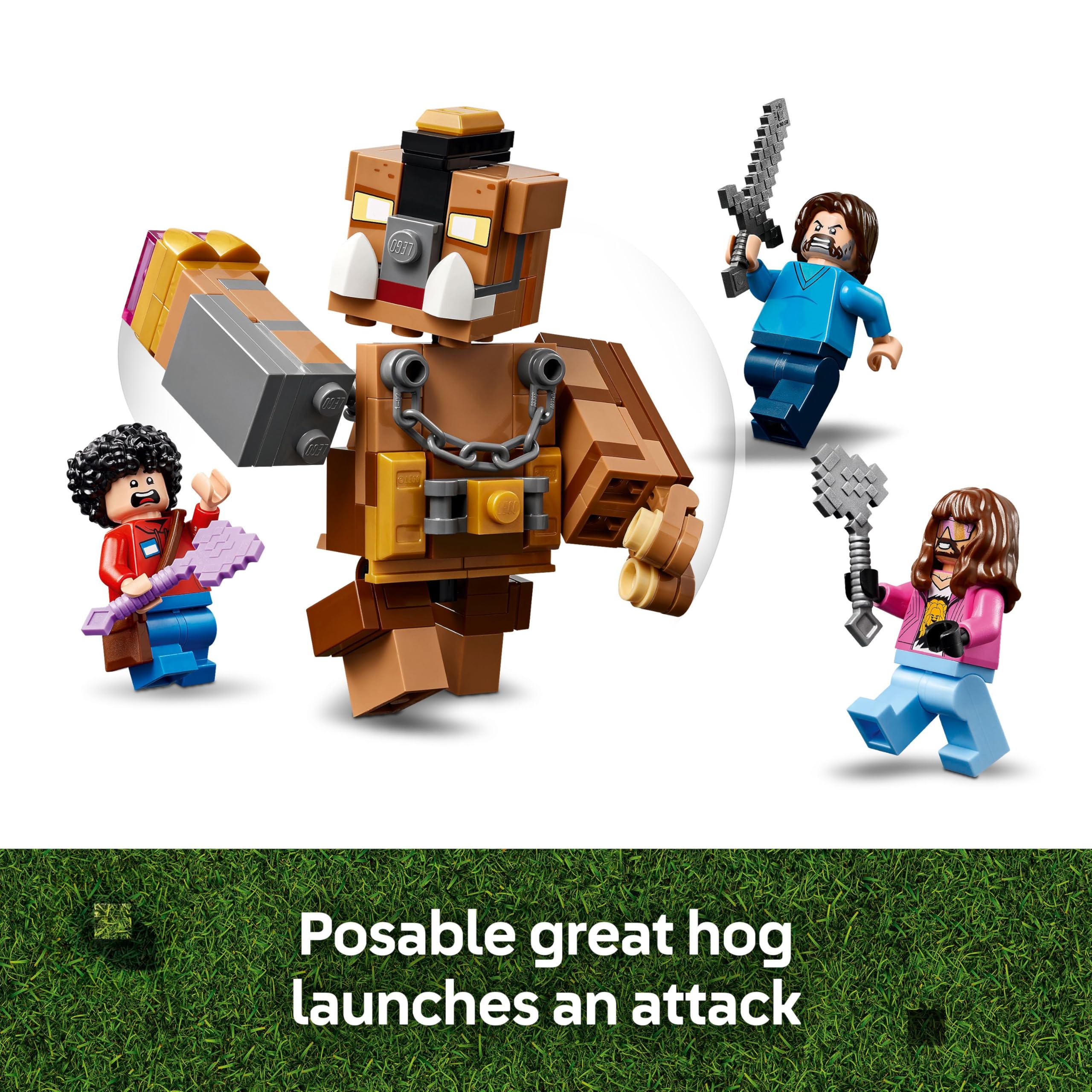 LEGO Minecraft Woodland Mansion Fighting Ring - Building Set with Steve, Garrett, Henry, Baby Zombie, Chicken Jockey, Great Hog - 491 Pieces (21272) 4