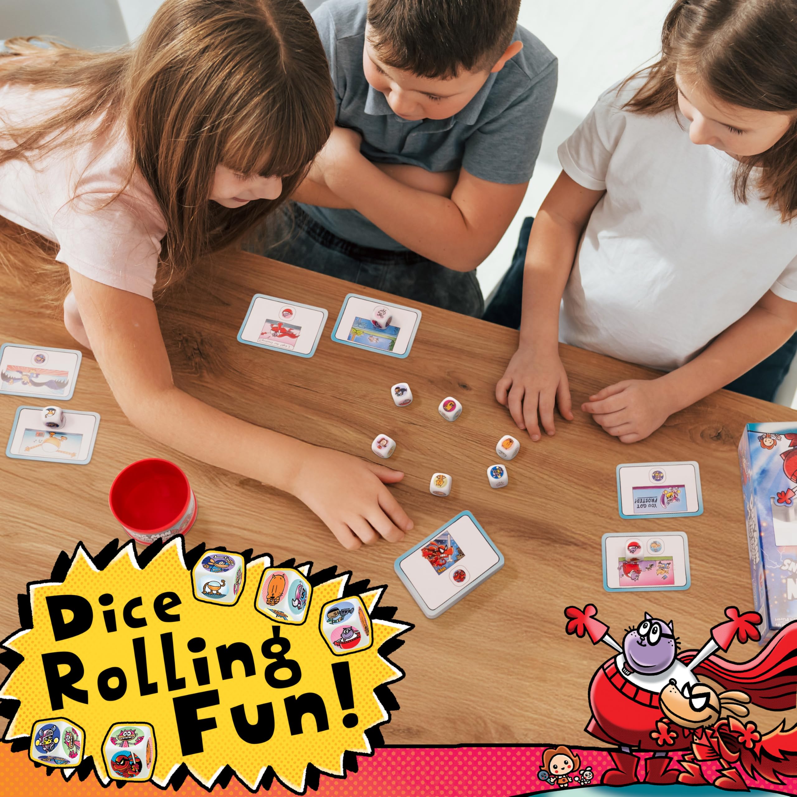 University Games Dog Man: Big Jim Begins Dice Game | 2-4 Players | Ages 6+