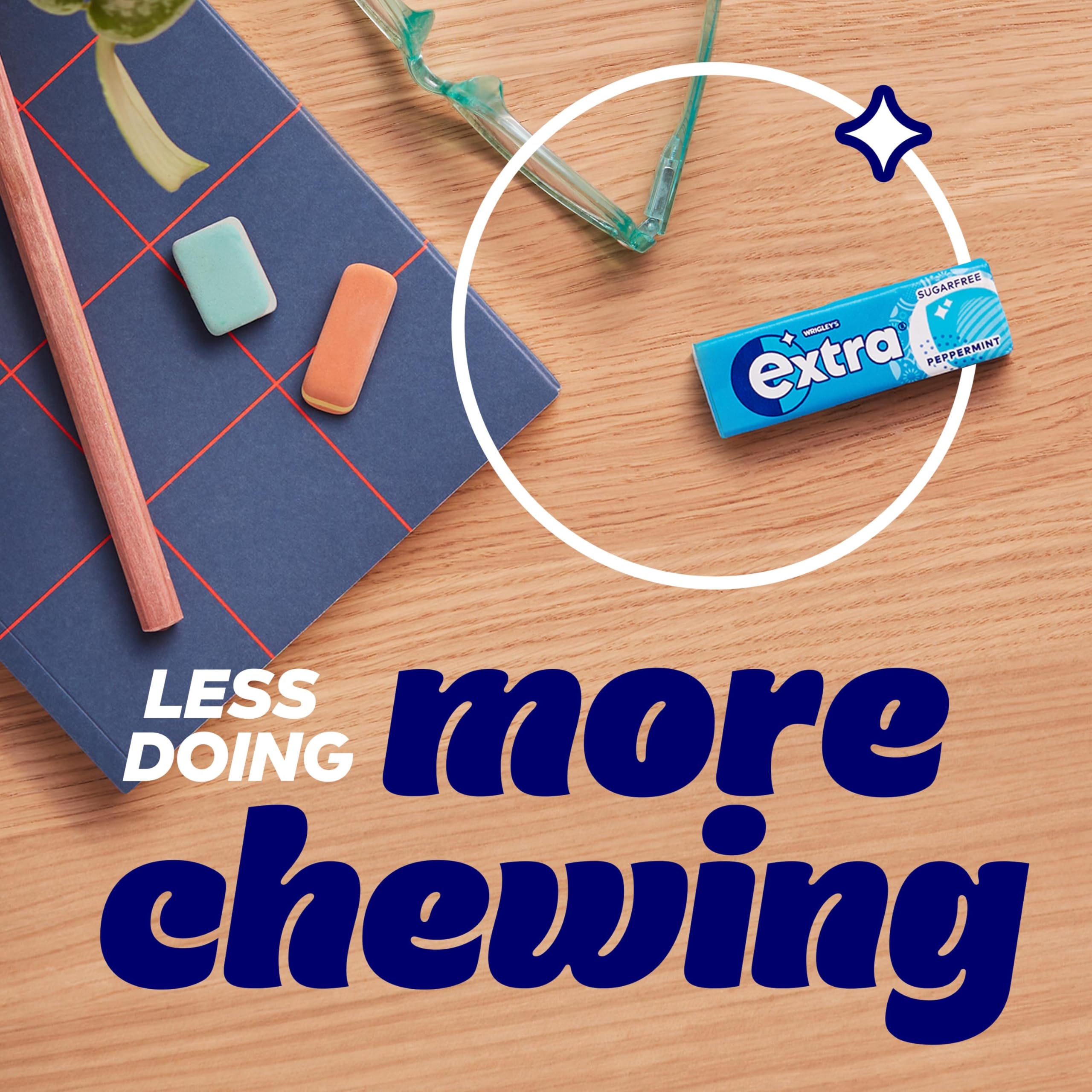 Extra Peppermint Sugar Free Chewing Gum - 3 Pack of 9 Pieces | Sugarfree | Dental Health Approved 3