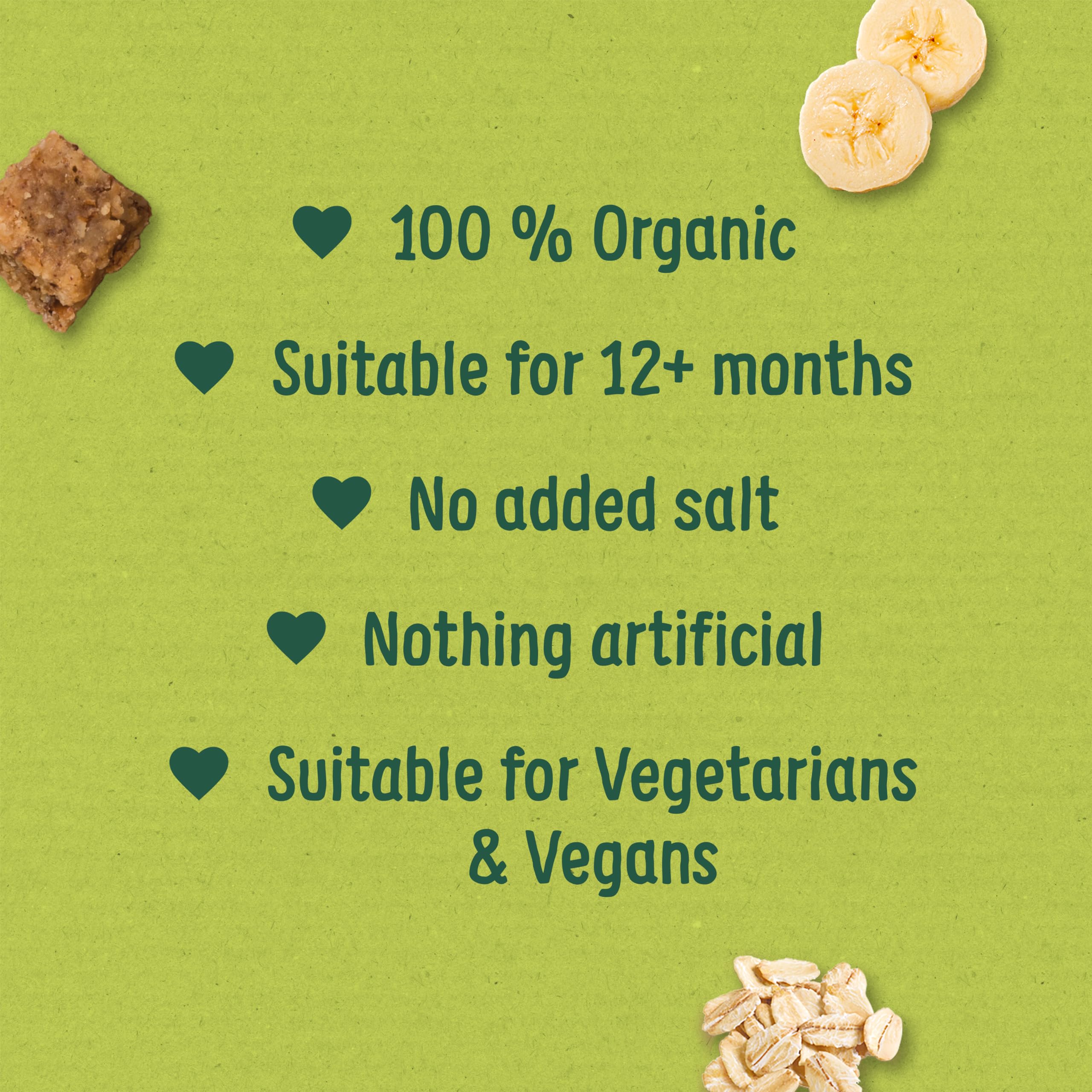Organix Organic Oat & Banana Flapjacks for Toddlers, Sugar-Free, 4 x 20g Mini Snack Bites 4