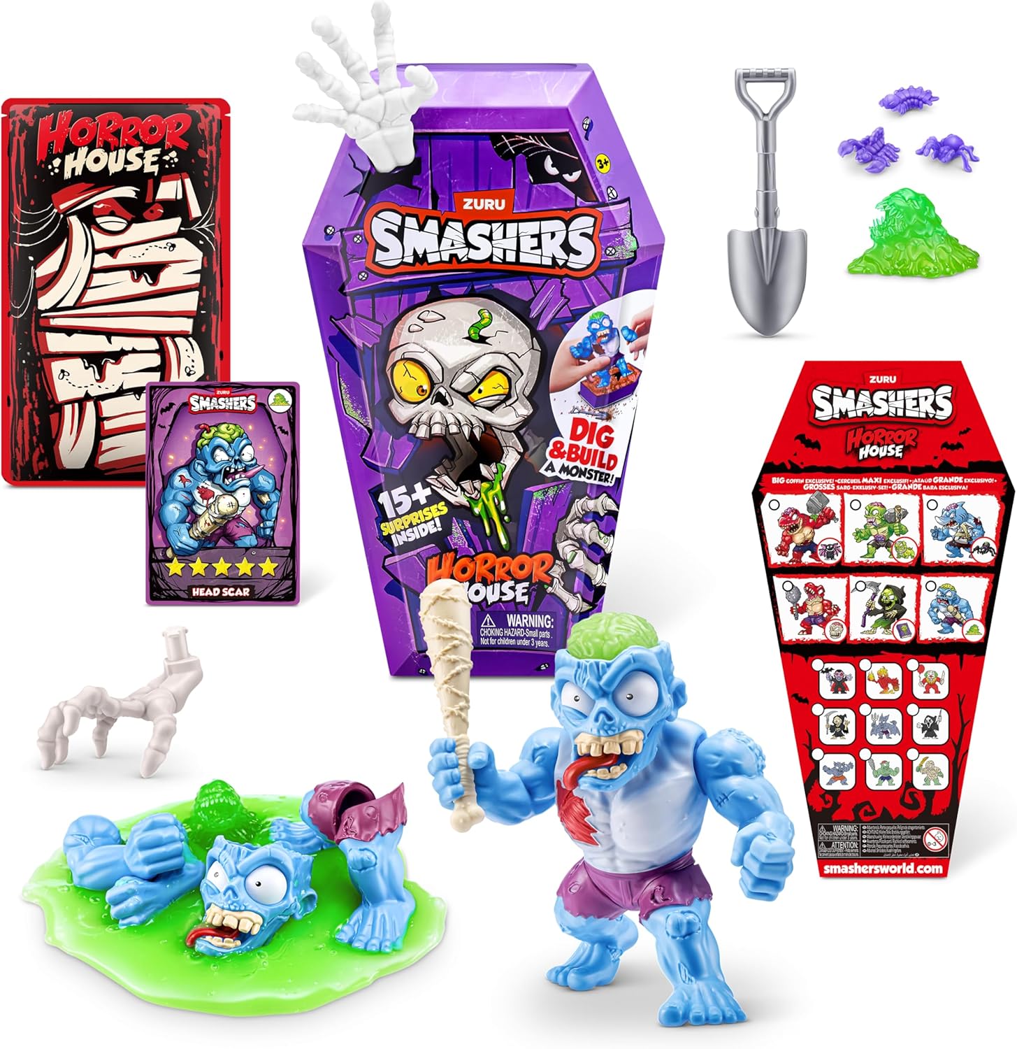 Smashers Horror House (Slasher) by ZURU - Interactive Collectible Playset for Kids 1