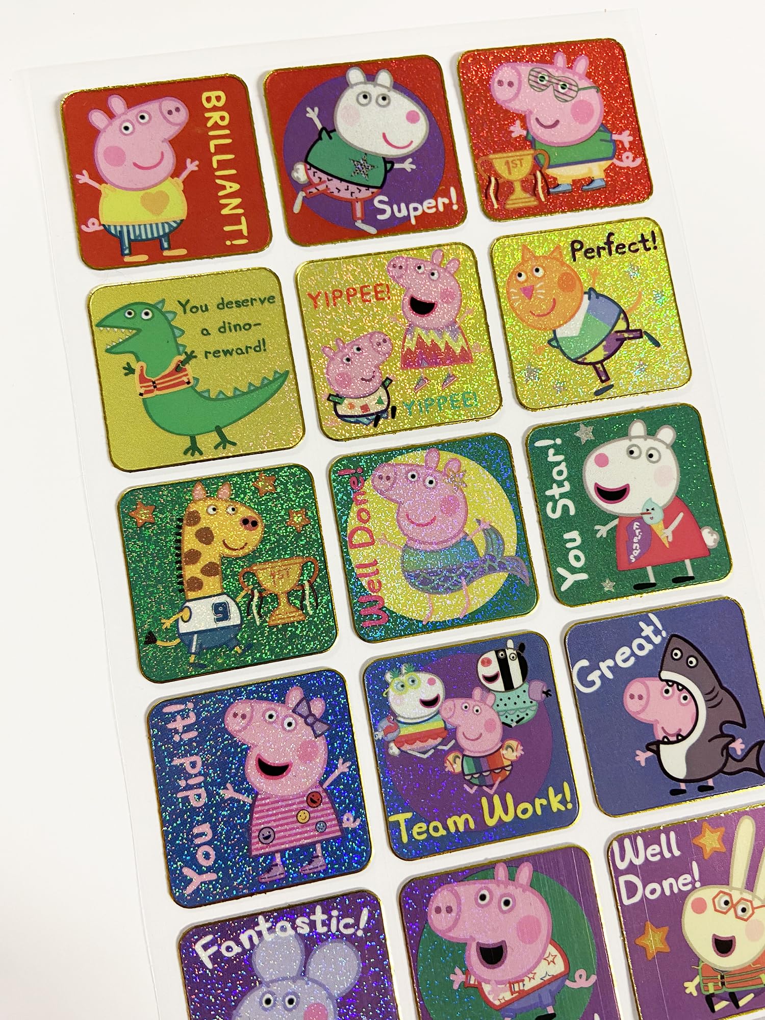 Paper Projects Peppa Pig Rainbow Sparkly Reusable Reward Stickers 2