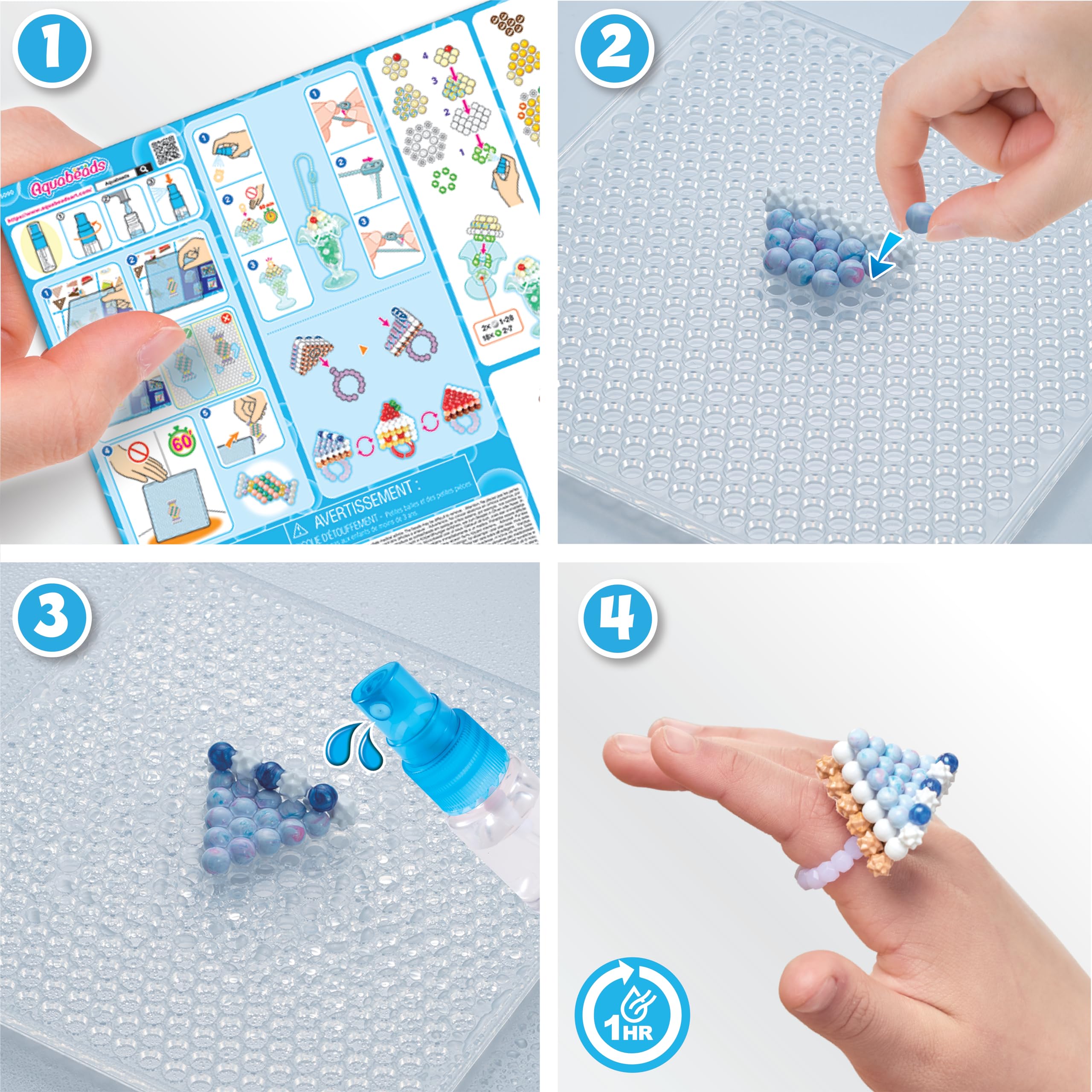 Aquabeads Sundaes & Sweets Accessory Kit - 703-Piece Craft Set with Watercolour Beads for Ages 4+ 6