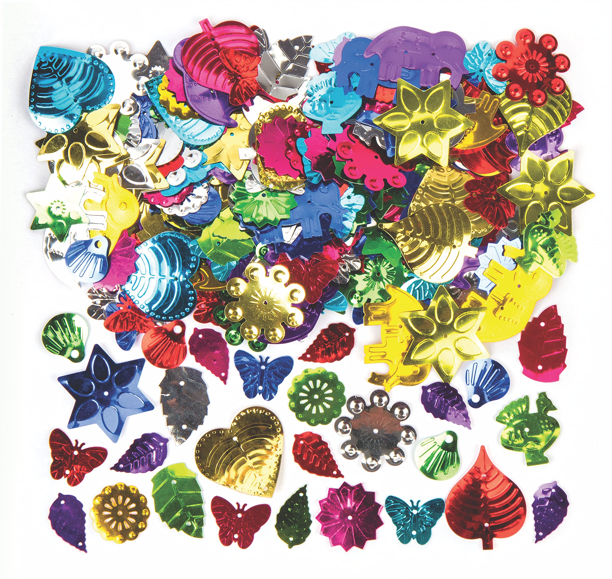 Baker Ross Jumbo Sequins for Crafting - 80g Assorted Colours & Shapes for Jewellery Making 1