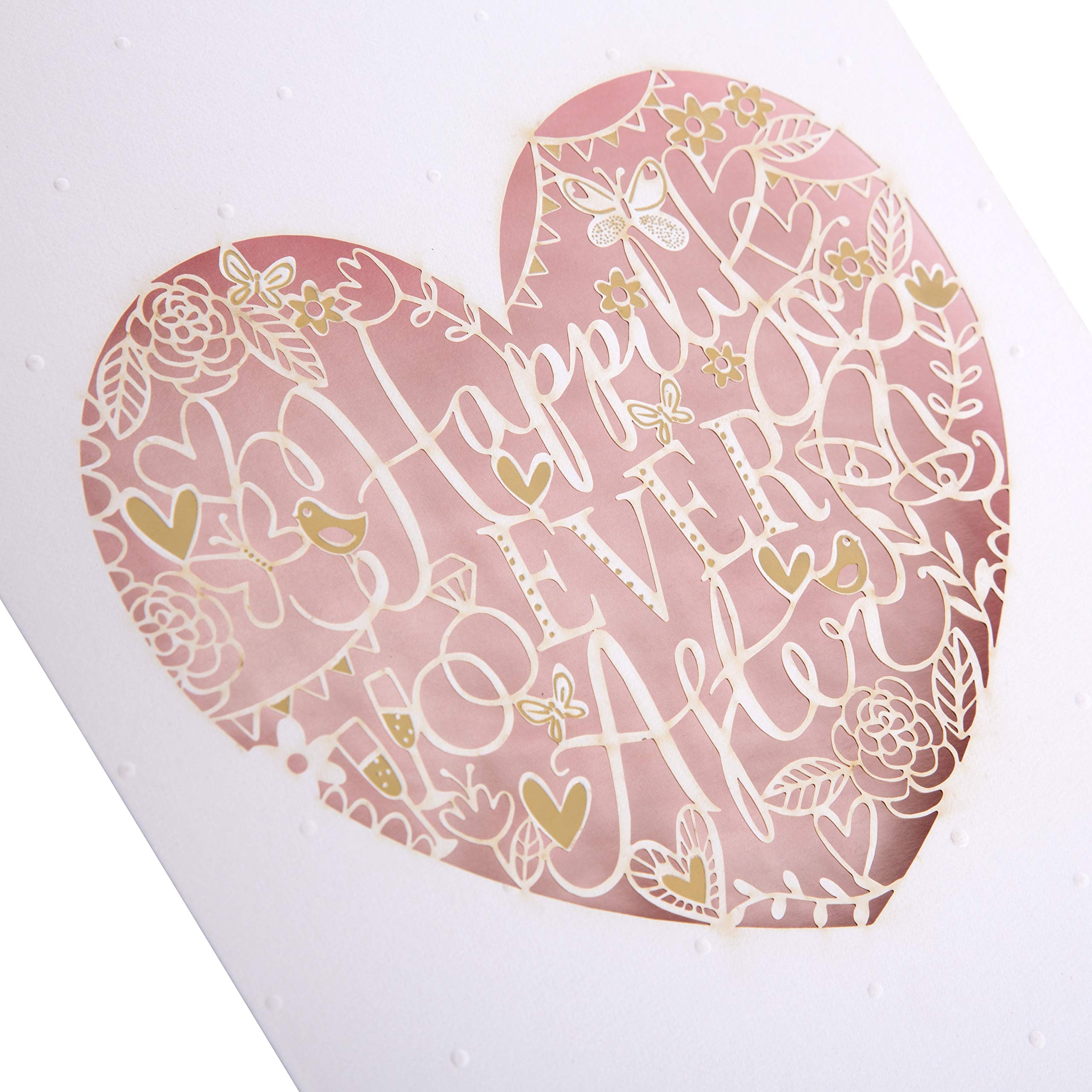 Hallmark Wedding Congratulations Card - Laser-Cut Text in Heart Design | Gold Foil Accents | 22.8cm x 15.9cm 3