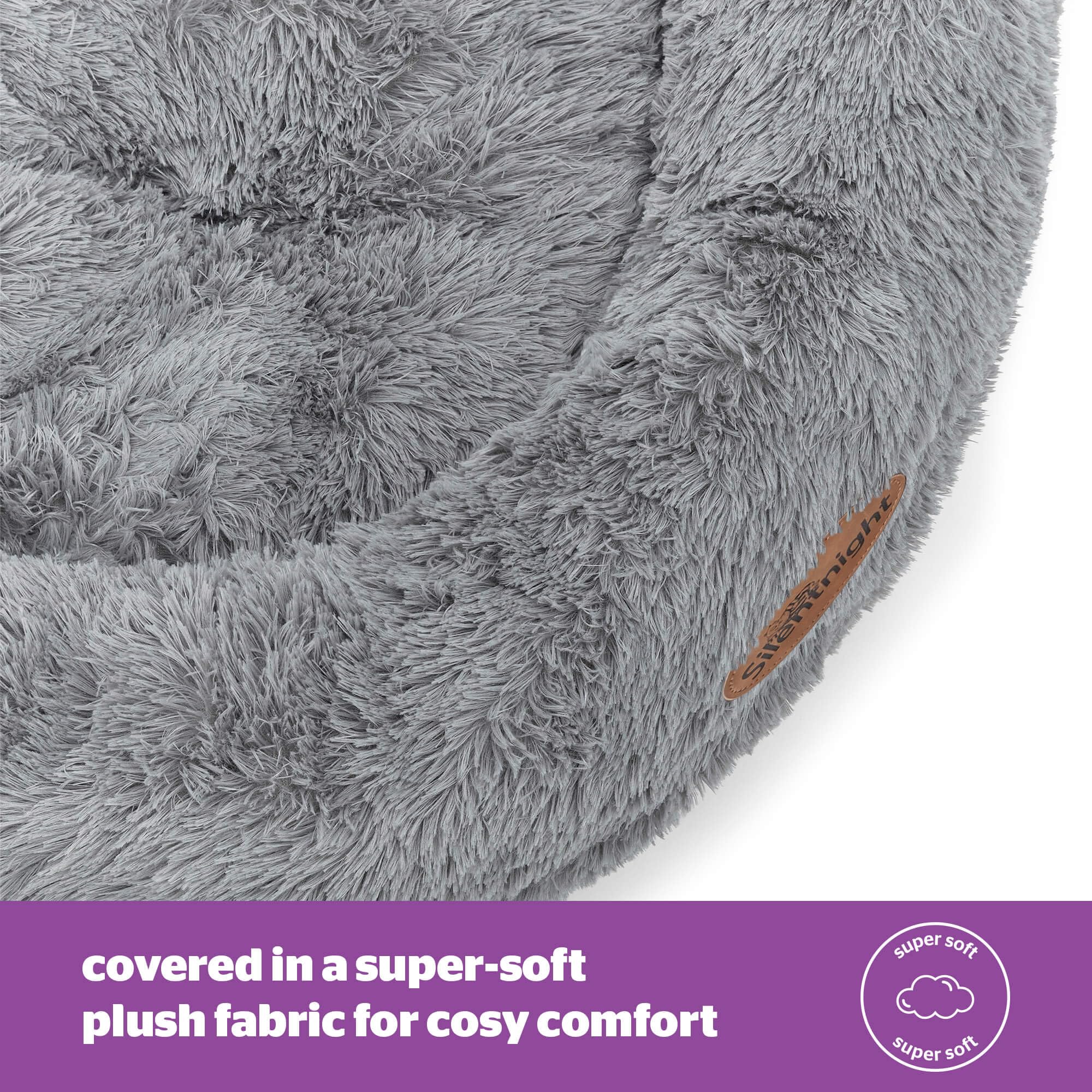 Silentnight Donut Calming Dog Bed - Grey, 70 x 20 cm | Anxiety Relief | Machine Washable 4
