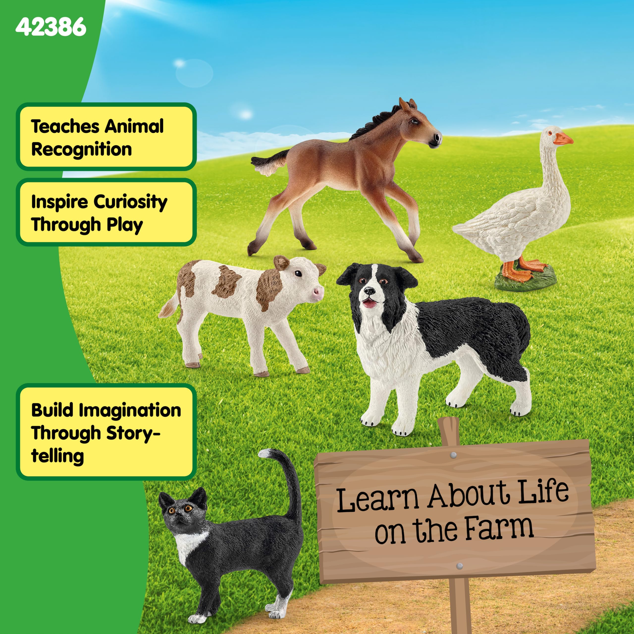 Schleich Farm World Animals Figurines Set - 5pc Realistic Figures | Ages 3+ | Plastic 6