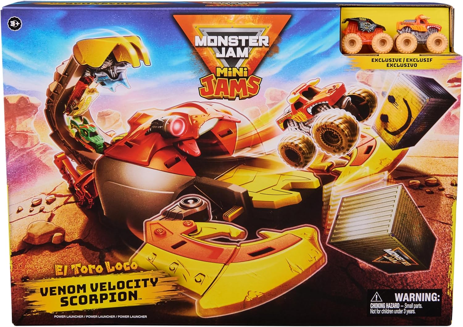 El Toro Loco Venom Velocity Scorpion Playset - 2-Speed Launcher with 2 Exclusive Mini Trucks 9
