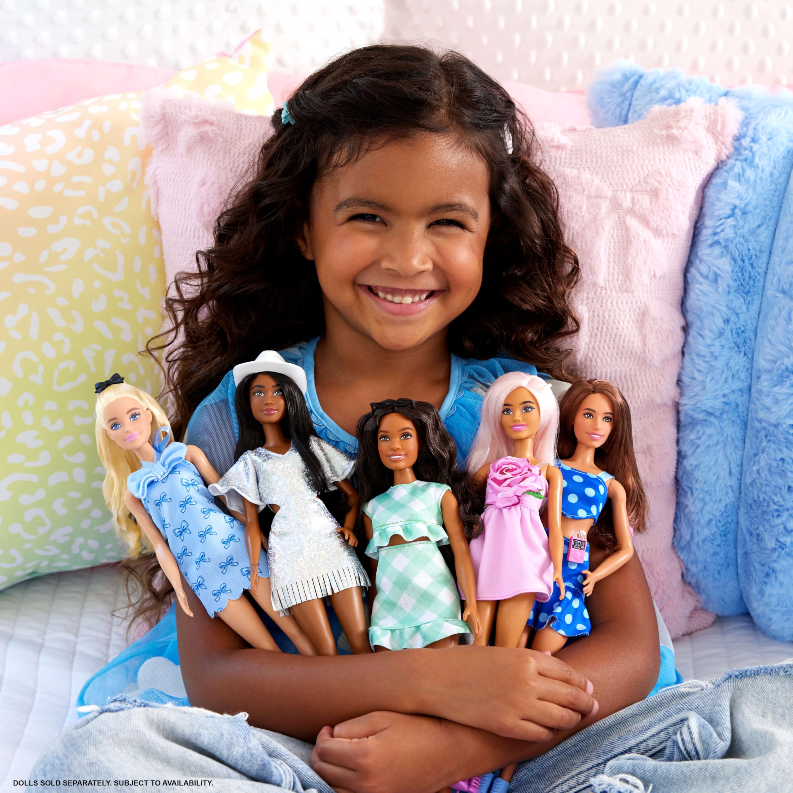 Barbie Fashionistas Doll #237 - Wavy Blonde Ponytail, Blue Bow Dress | Model HYT93