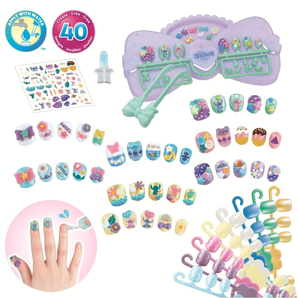 Aquabeads Stitch Nail Designer Kit 35121 | 40 Wearable Nails in 8 Colors | Ages 4+ 2