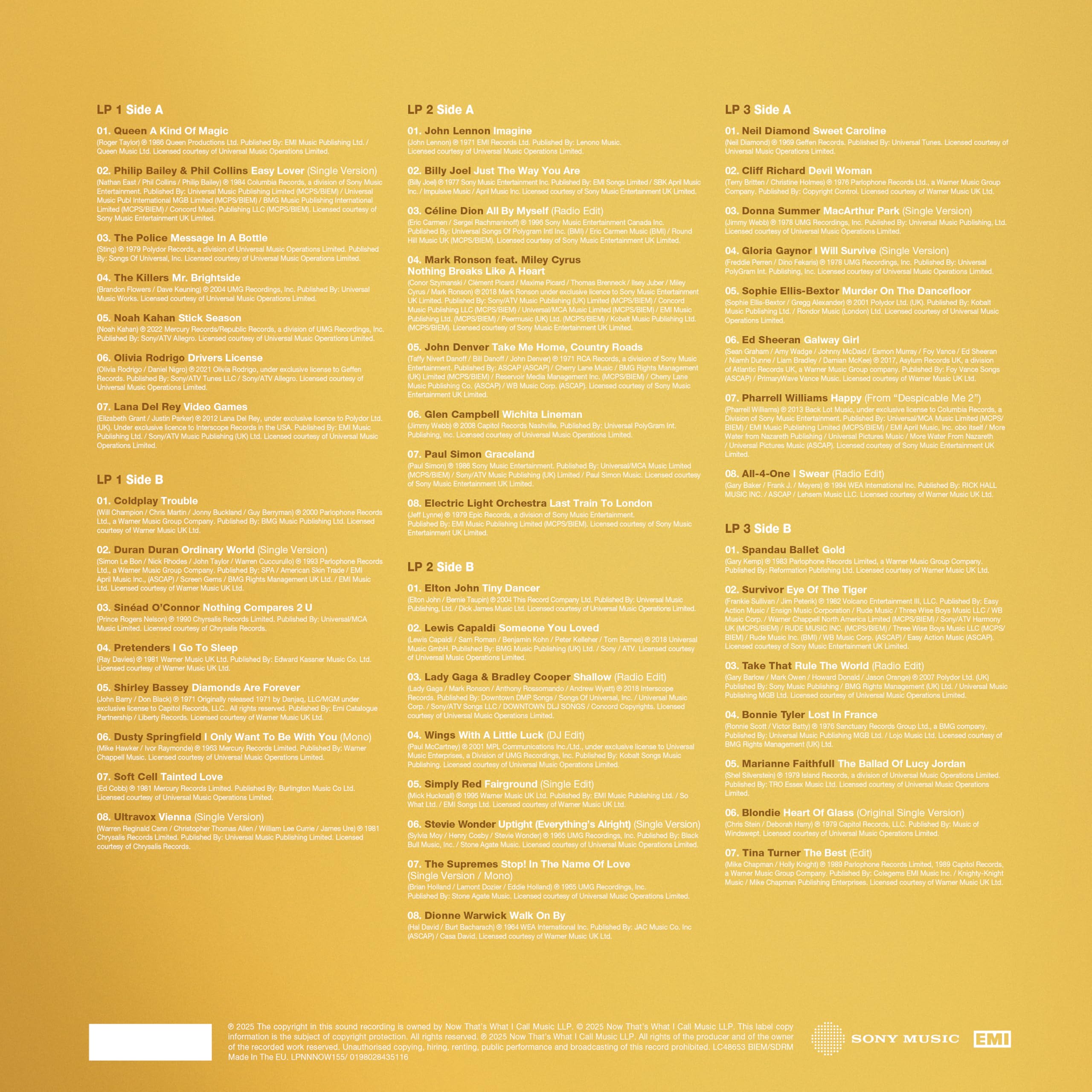 NOW That's What I Call Gold - The Ultimate Hits [VINYL] 3