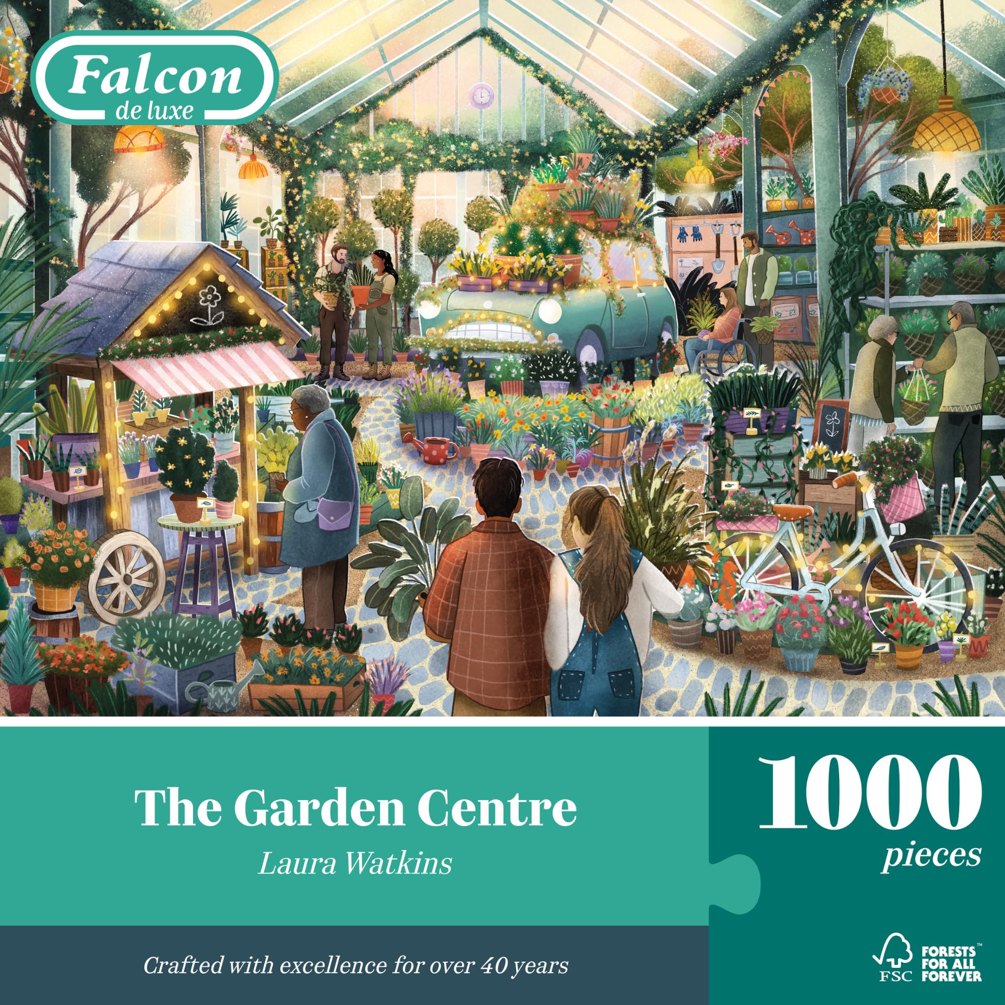 Falcon The Garden Centre 1000 Piece Jigsaw Puzzle - Laura Watkins Illustration 1
