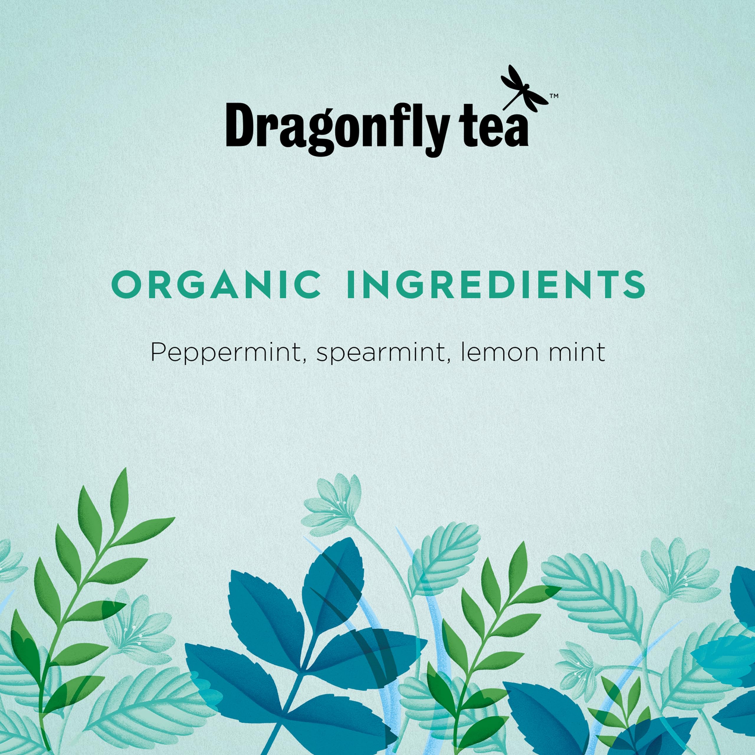 Dragonfly - Three Mint Medley Organic Tea Bags (4 x 20), Peppermint, Spearmint & Lemon Mint 6