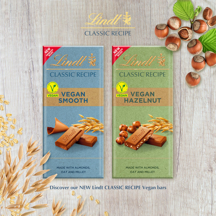 Lindt Vegan Chocolate Bar with Hazelnut, Almond & Oat Drink Powder, 100g