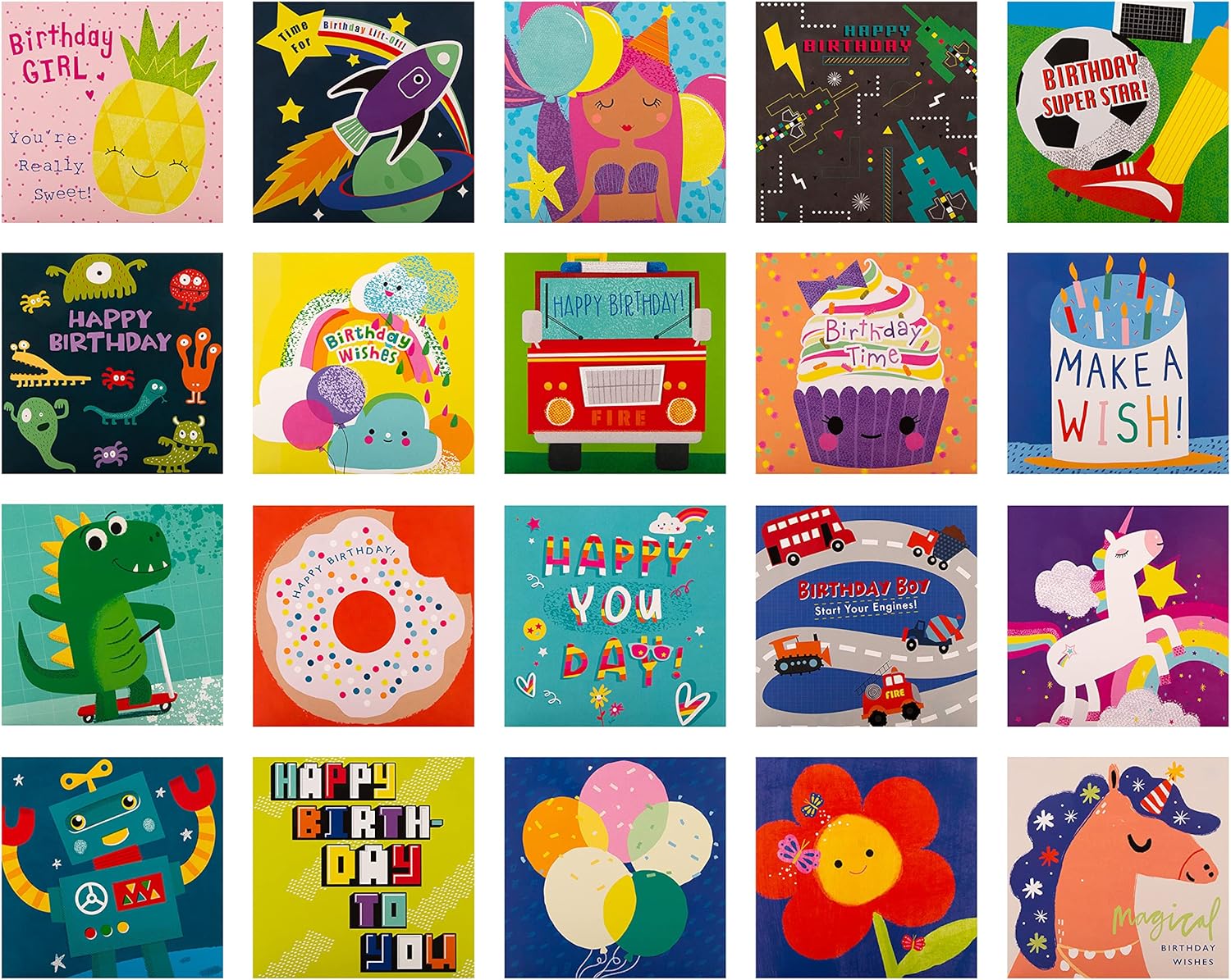 Hallmark Kids Birthday Cards, Multipack of 20 in 20 Fun Designs 6