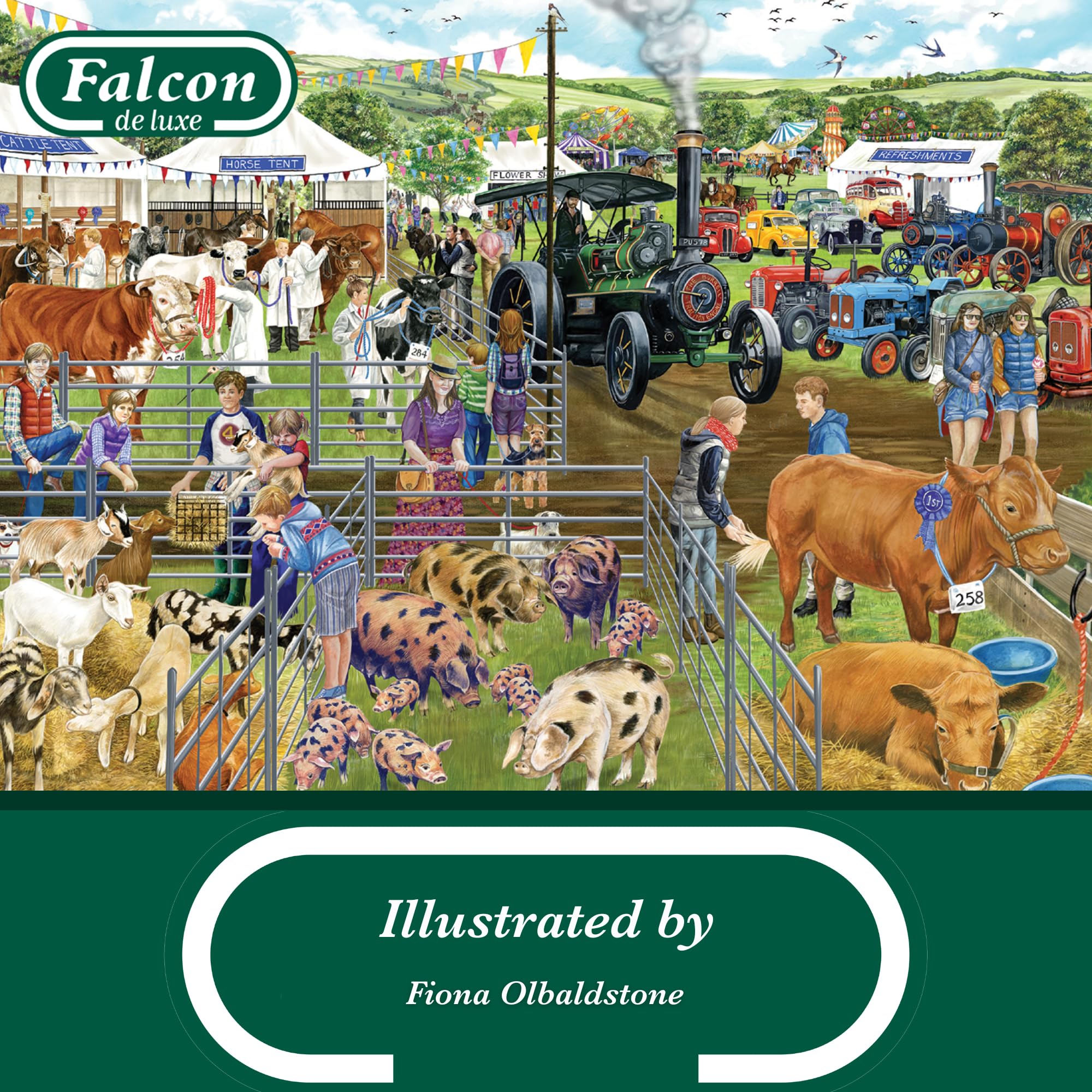 Falcon County Show 500 XL Piece Jigsaw Puzzle - Illustrated by Linda Birkinshaw 3