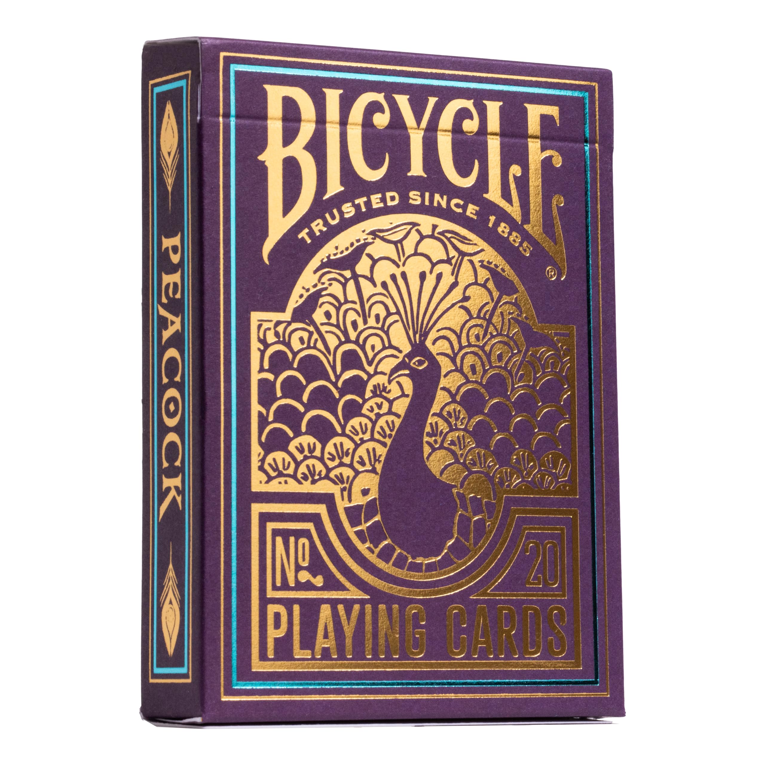Bicycle Peacock Purple Playing Cards - Air Cushion Finish | Cold-Foil Accents | 1 Deck 1