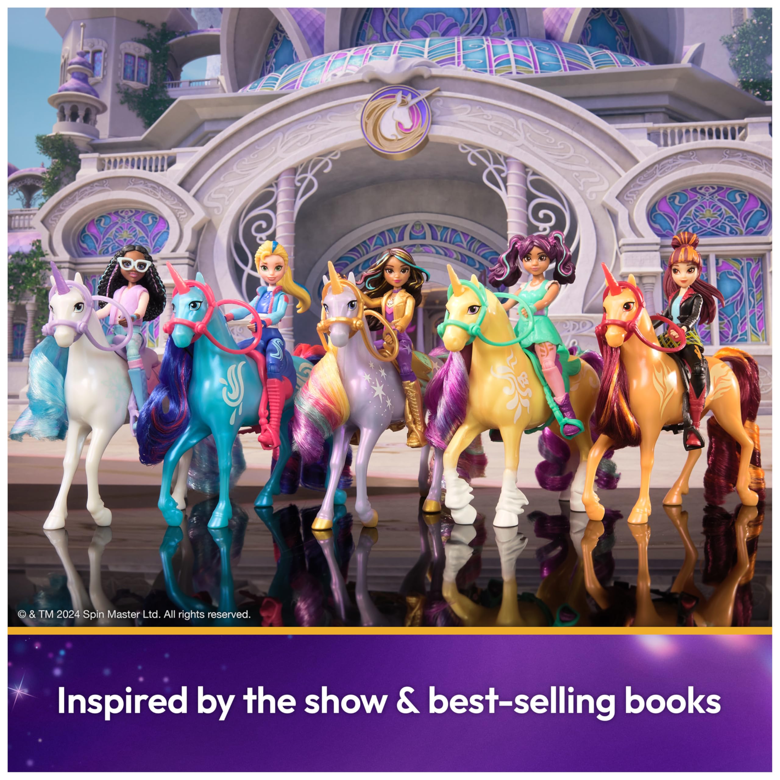 Unicorn Academy Ava & Leaf Doll Set with 2 Riding Accessories and Hair Styling Tool | Ages 4+ 7