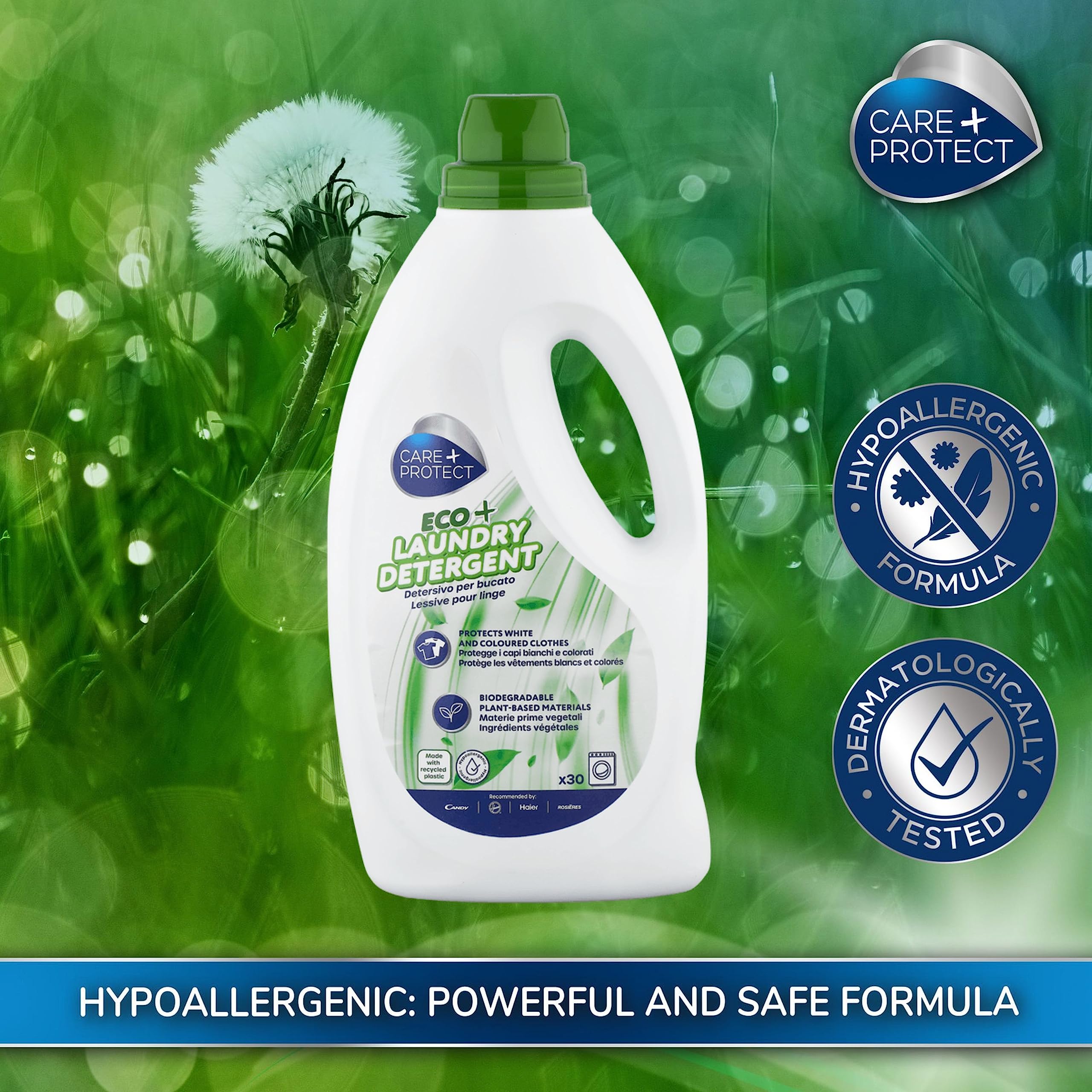 CARE + PROTECT ECO+ Laundry Detergent - Liquid - for Machine and Hand Washing - White 4