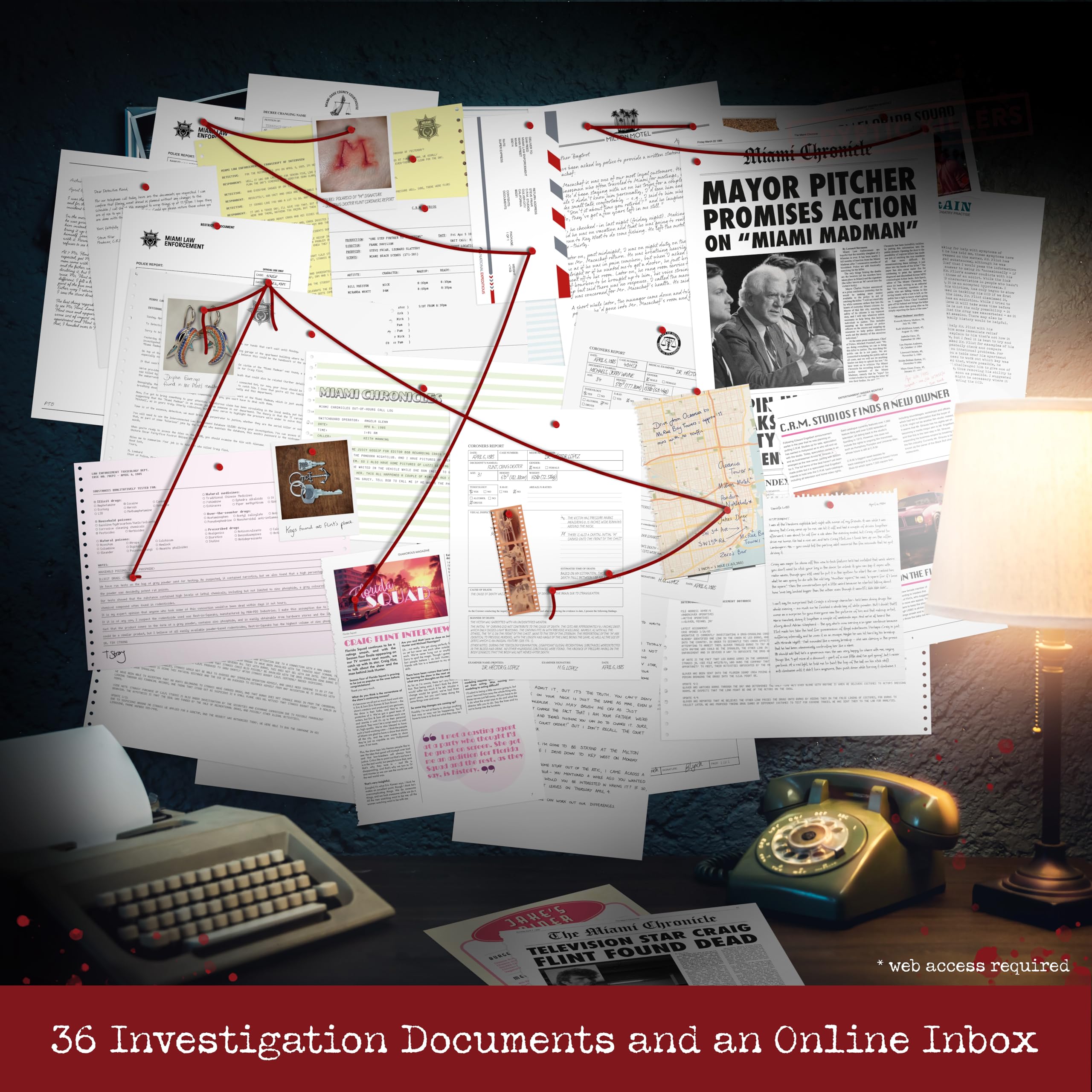 Cryptic Killers Murder in Miami Unsolved Murder Mystery Game | 36 Pieces | 4.5/5 Difficulty 3