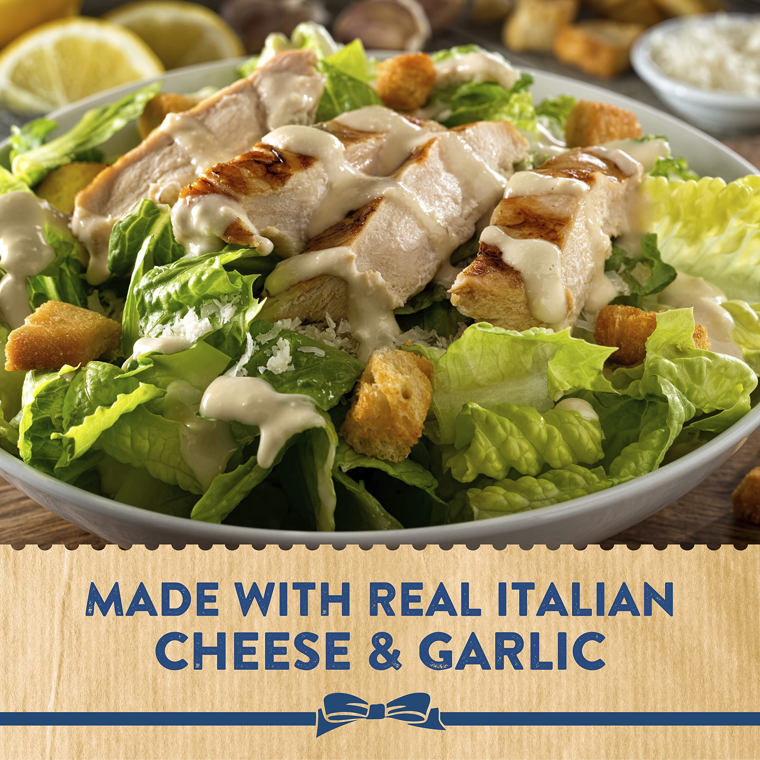 Hellmann's Real Caesar Salad Dressing & Dip - Creamy Tangy Dressing with Italian Cheese & Garlic, 460g 6