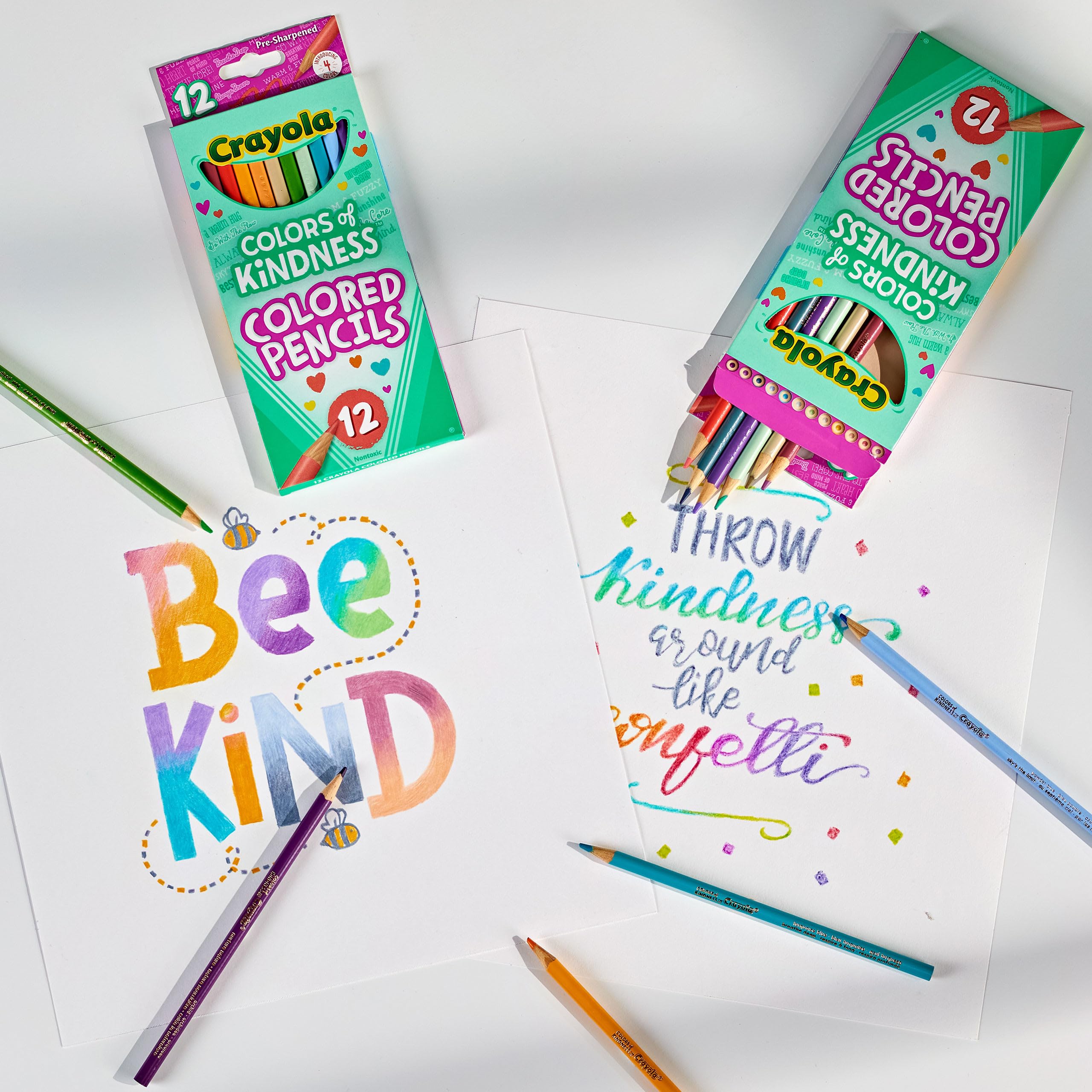 CRAYOLA Colours of Kindness Pencils - Assorted Colours (Pack of 12) | Non Toxic Wood HB 3