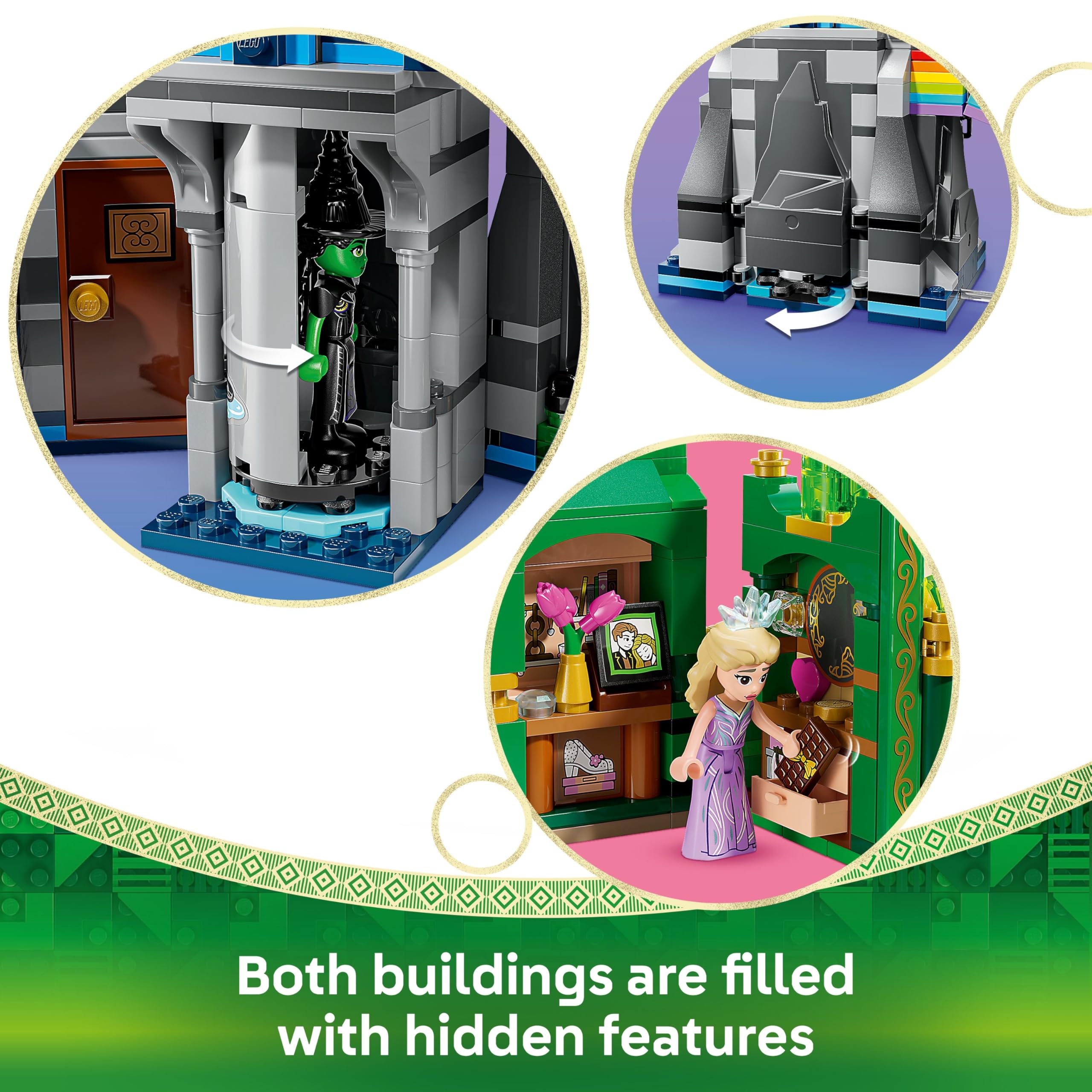 LEGO WICKED Emerald City & Kiamo Ko Castle Building Set - 2 Models, 2 Minidolls | Ages 9+ 3