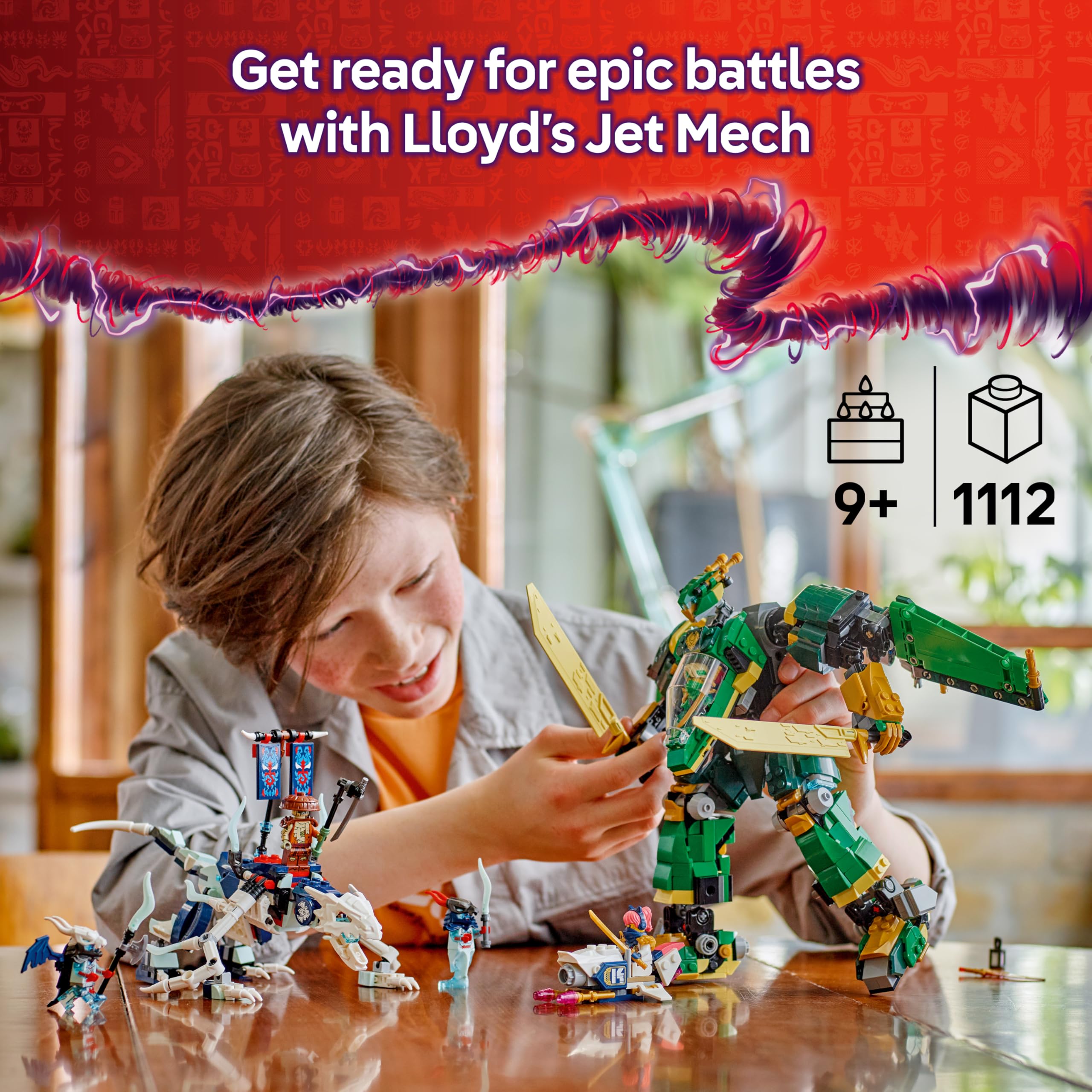 LEGO NINJAGO Lloyd’s Jet Mech 71845 - Transforming Mech/Jet, Dragon, Bike | Ages 9+ 2