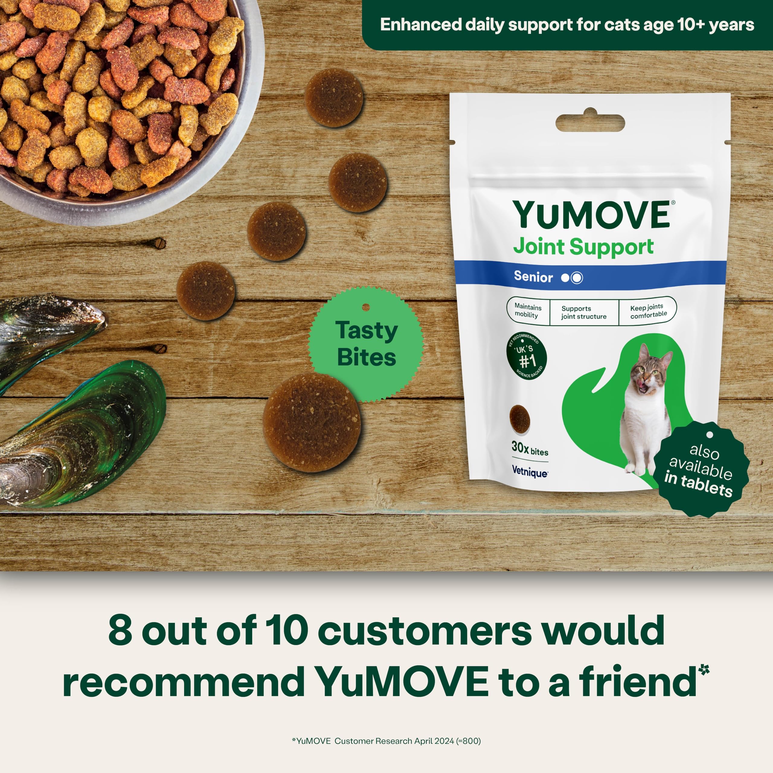 YuMOVE Senior Cat Joint Supplement for Joint Care & Aid | 30 Chews | Cats Aged 8 Weeks+ 3