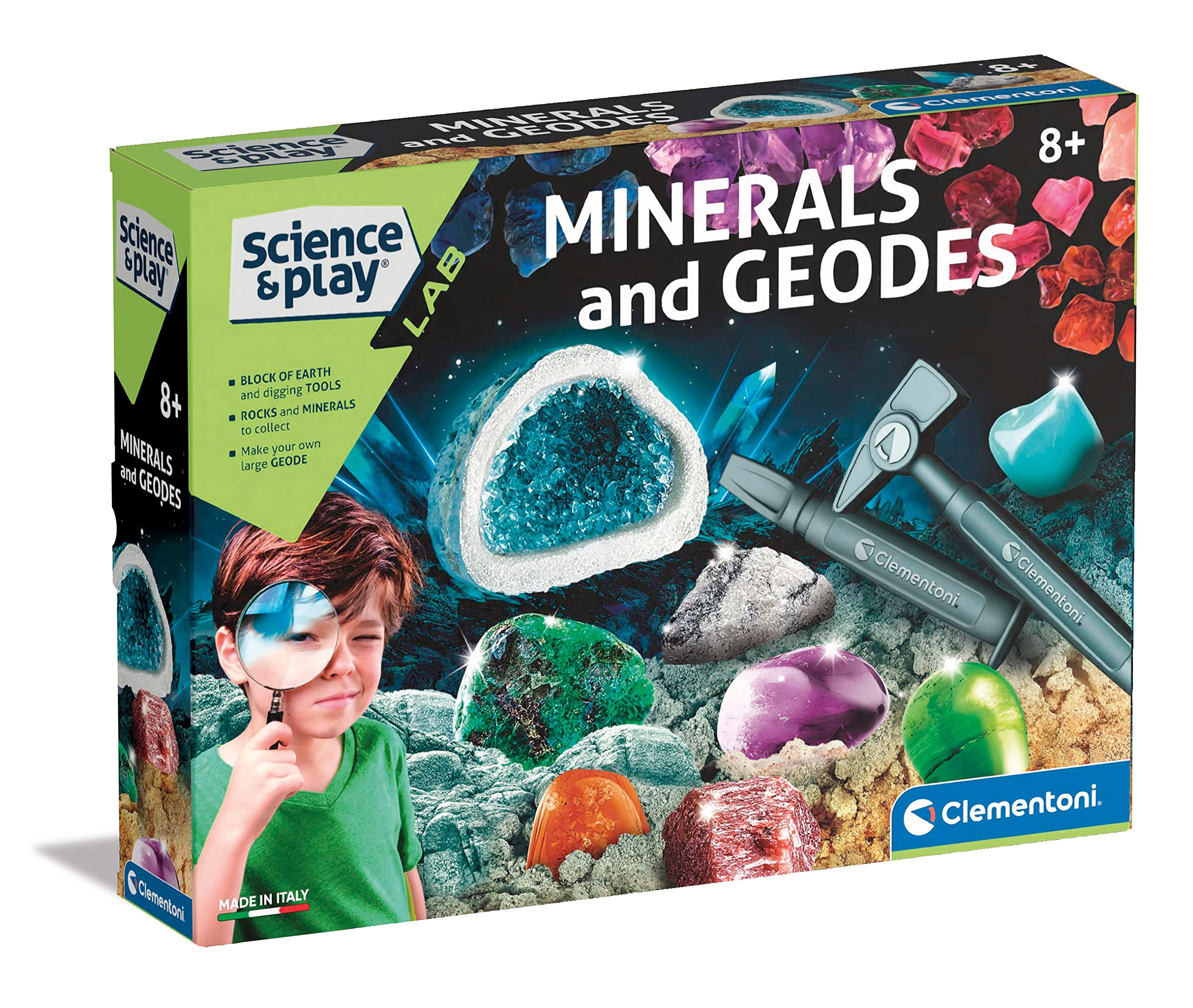 Clementoni Science & Play Lab: Minerals & Geodes - Educational Science Kit for Kids 8+ 8