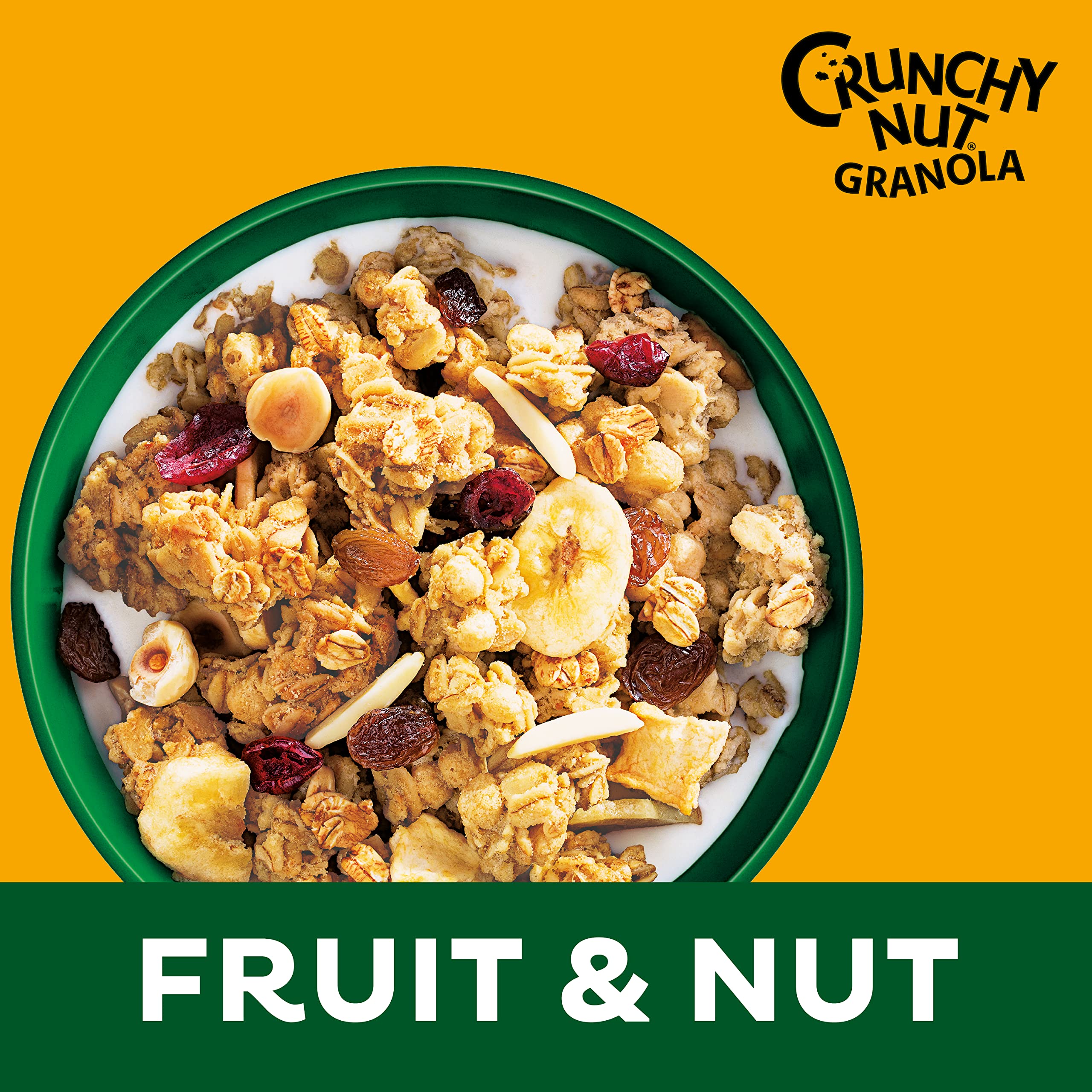 Kellogg's Crunchy Nut Fruit & Nut Granola - Wholegrain Clusters | 380g Bag