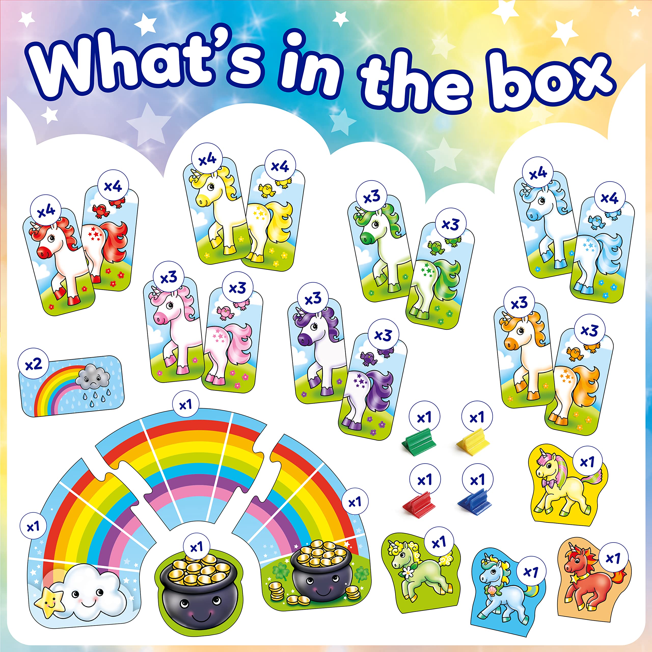 Orchard Toys Rainbow Unicorns Memory Matching Game - 2-4 Players, Ages 3+ | Colour & Matching Skills 2