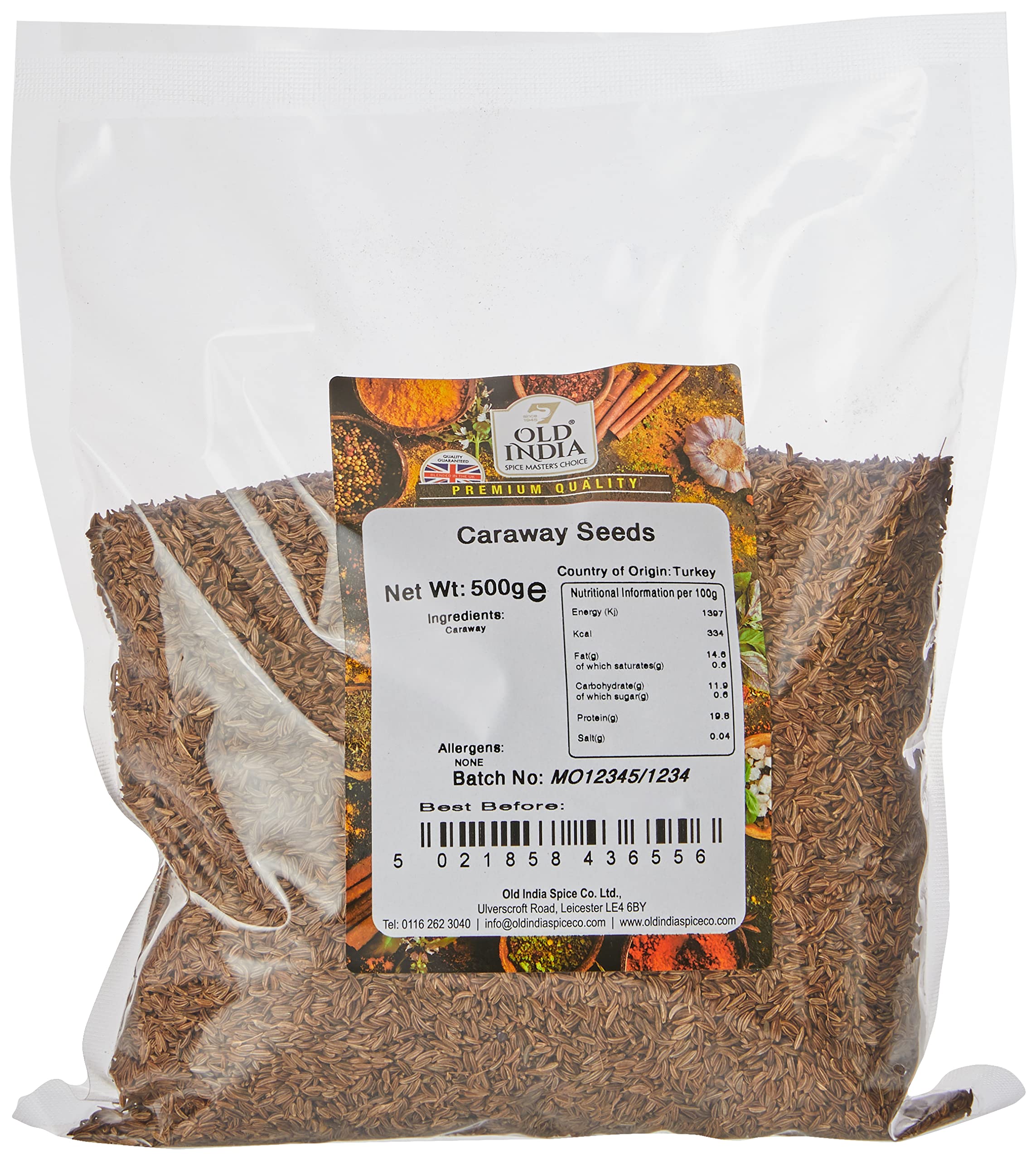 Old India Caraway Seeds - 100% Natural Whole Spice | 500g Heat Sealed Bag