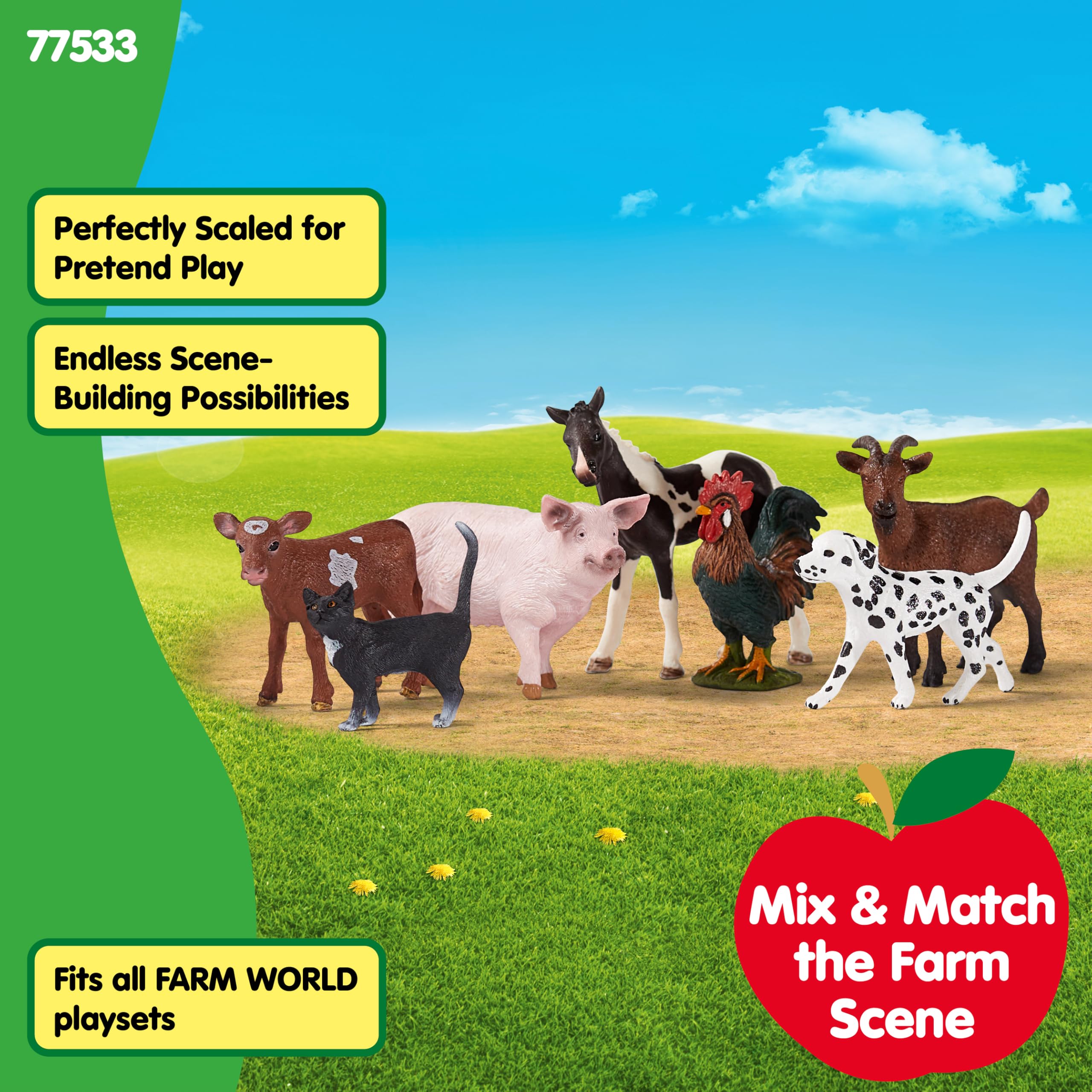 SCHLEICH Farm World - 7 PC Farm Animal Playset with Realistic Figurines for Kids 3+ 13