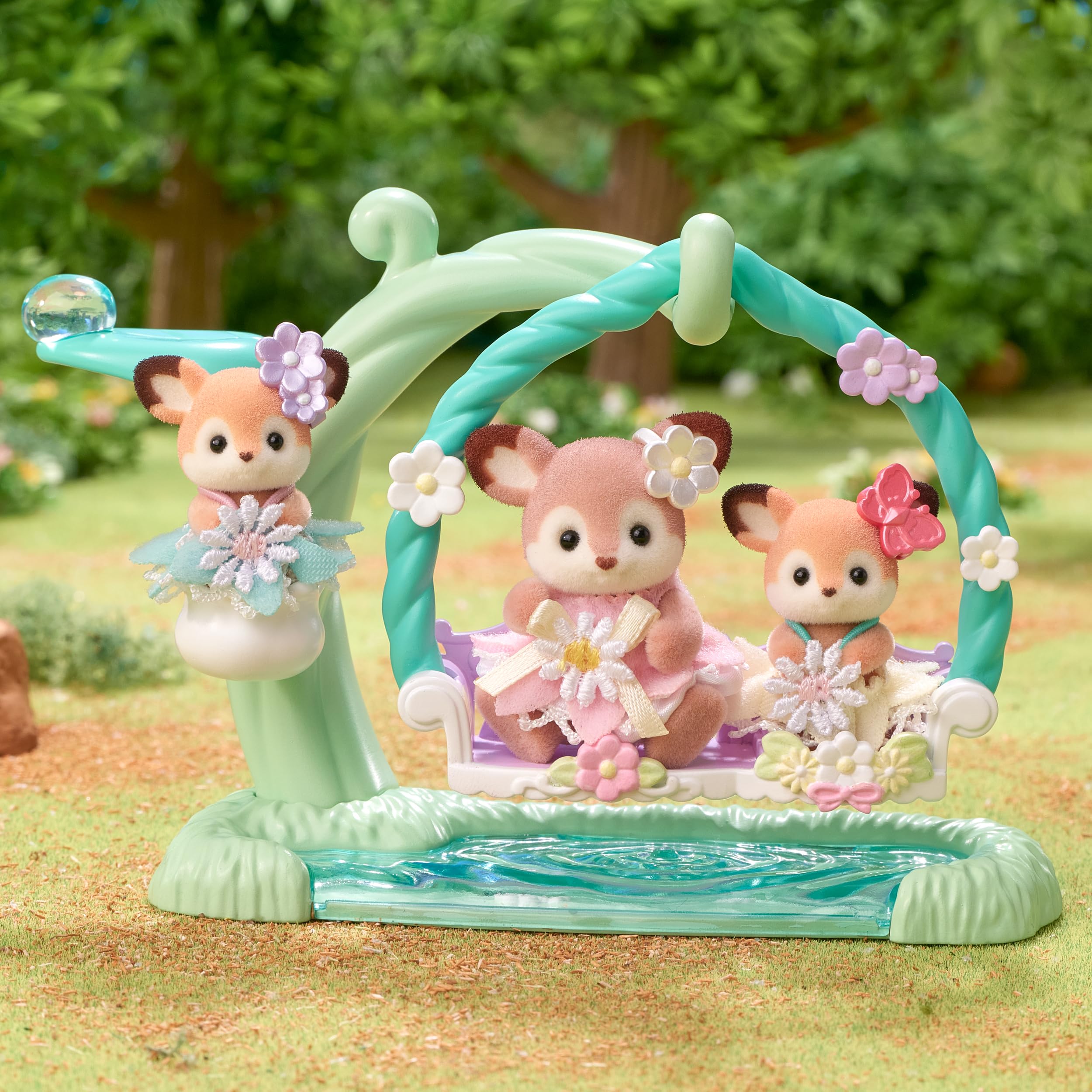 Sylvanian Families Deer Babies Floral Swing Set 5801 | Ages 3+ 4