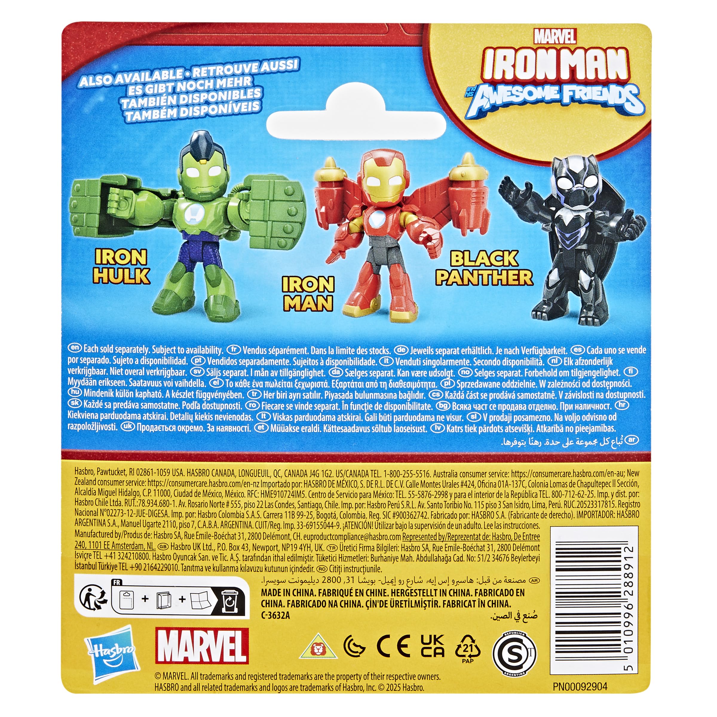 Iron Man and His Awesome Friends Marvel Iron Man Action Figure Toy - 3 Inch Poseable Figure with Jetpack, Ages 3+ 8